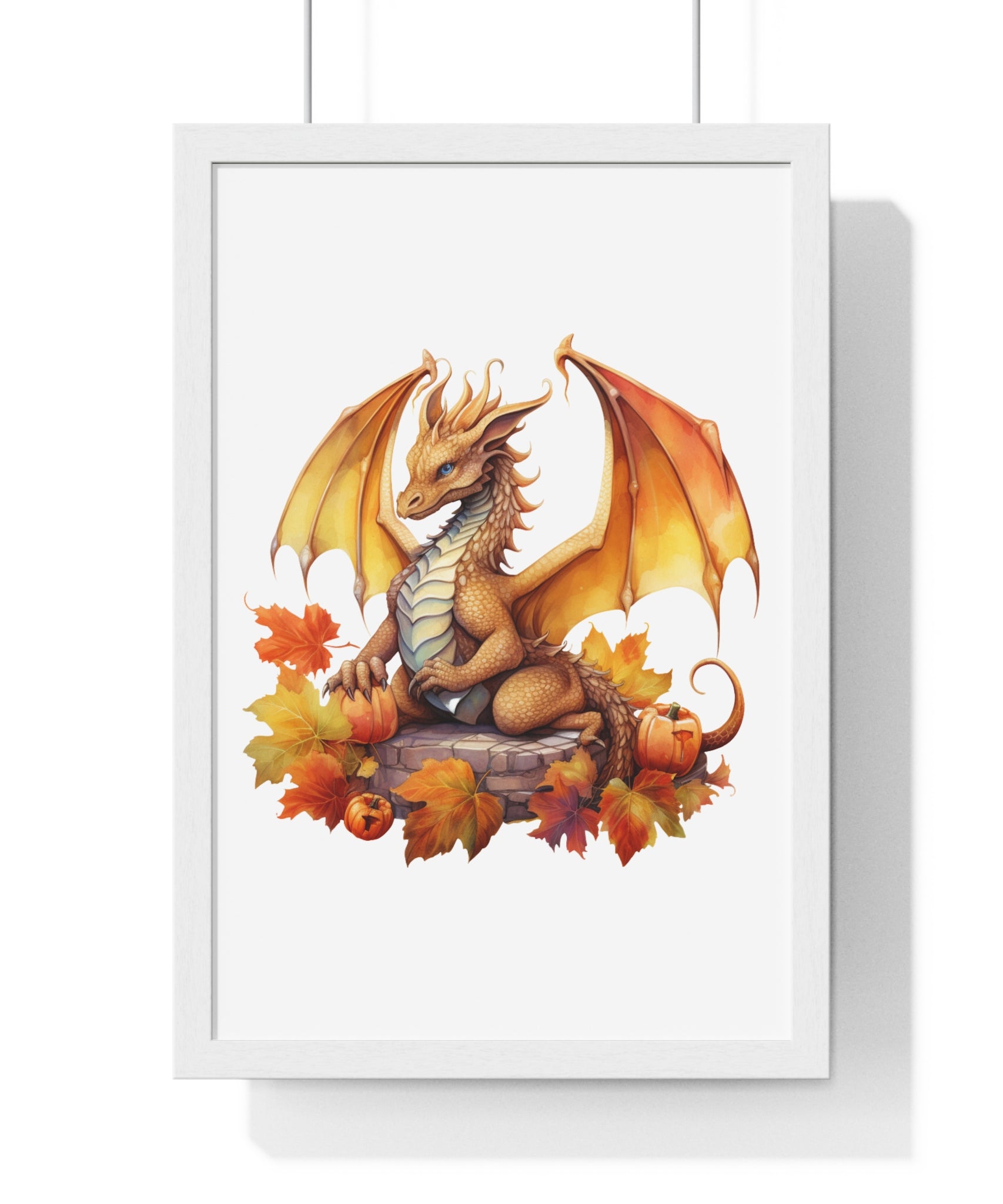 Autumn Dragon Wall Art – Fantasy Fall Decor with Pumpkins | Gallory Hive