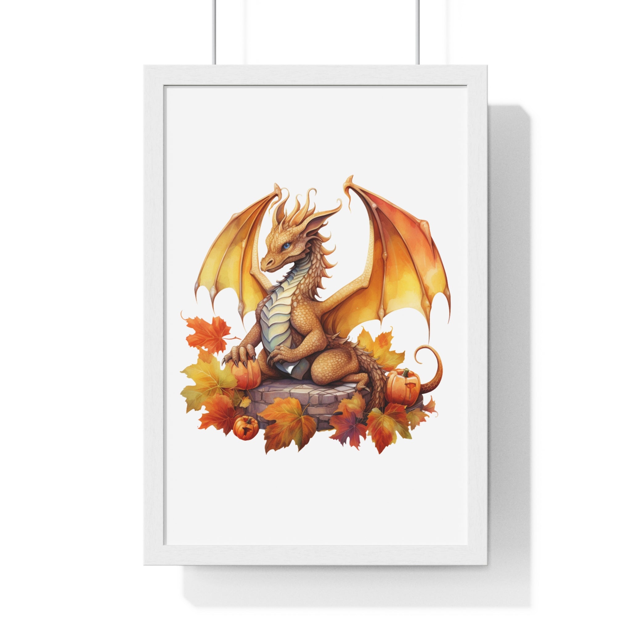 Autumn Dragon Wall Art – Fantasy Fall Decor with Pumpkins | Gallory Hive