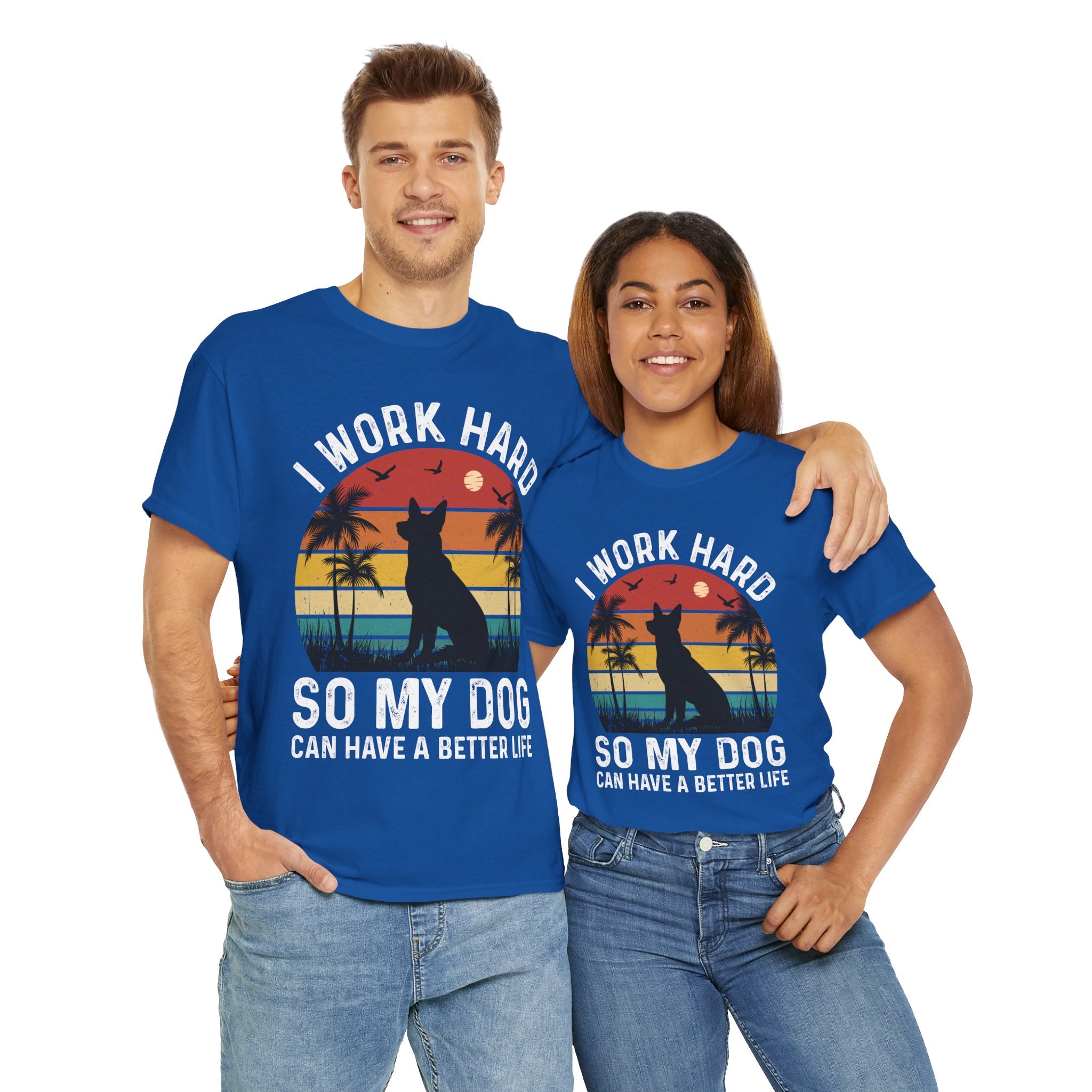 Retro Dog Lover Tee - Work Hard for My Pet