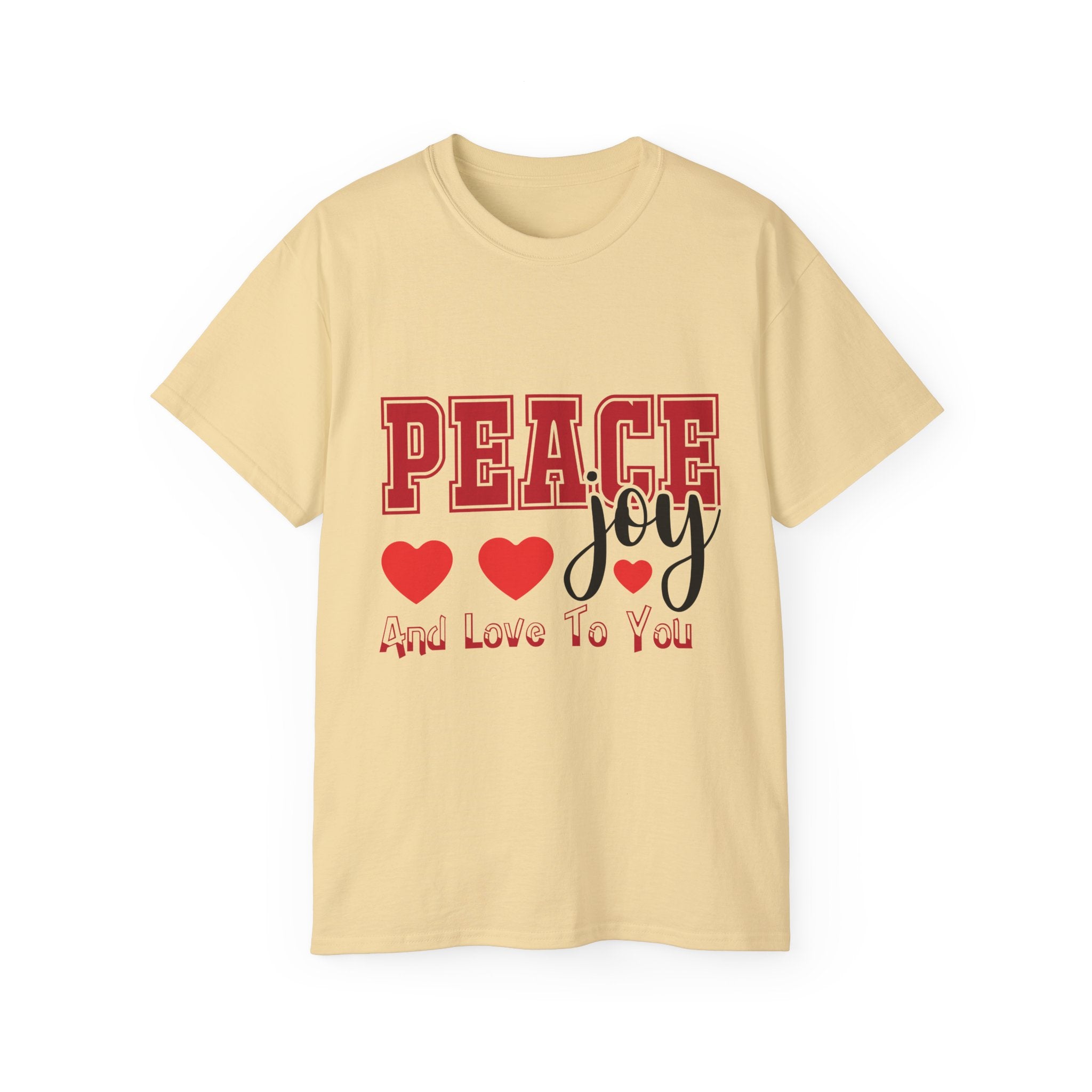 Peace, Joy & Love Retro Christmas T-Shirt | Gallory Hive
