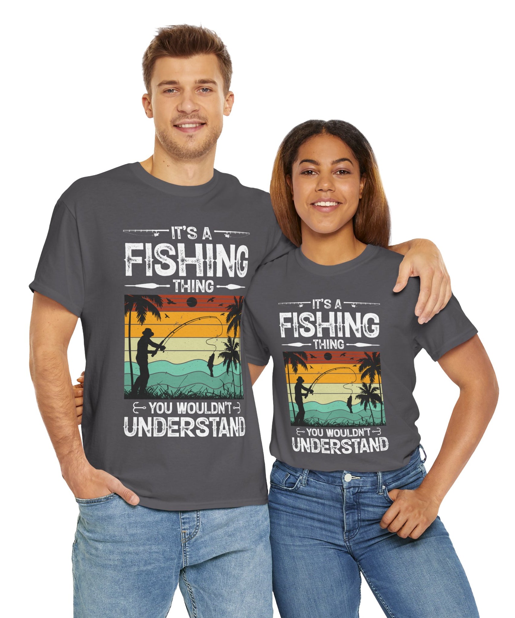 Funny Fishing Shirt – Vintage Sunset Design