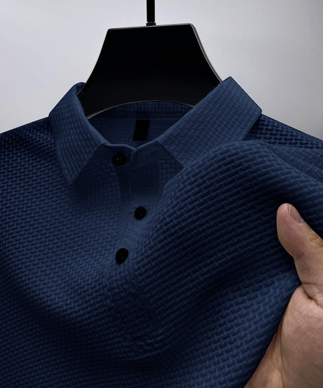 Men’s Textured Grey Polo Shirt – Modern Fit