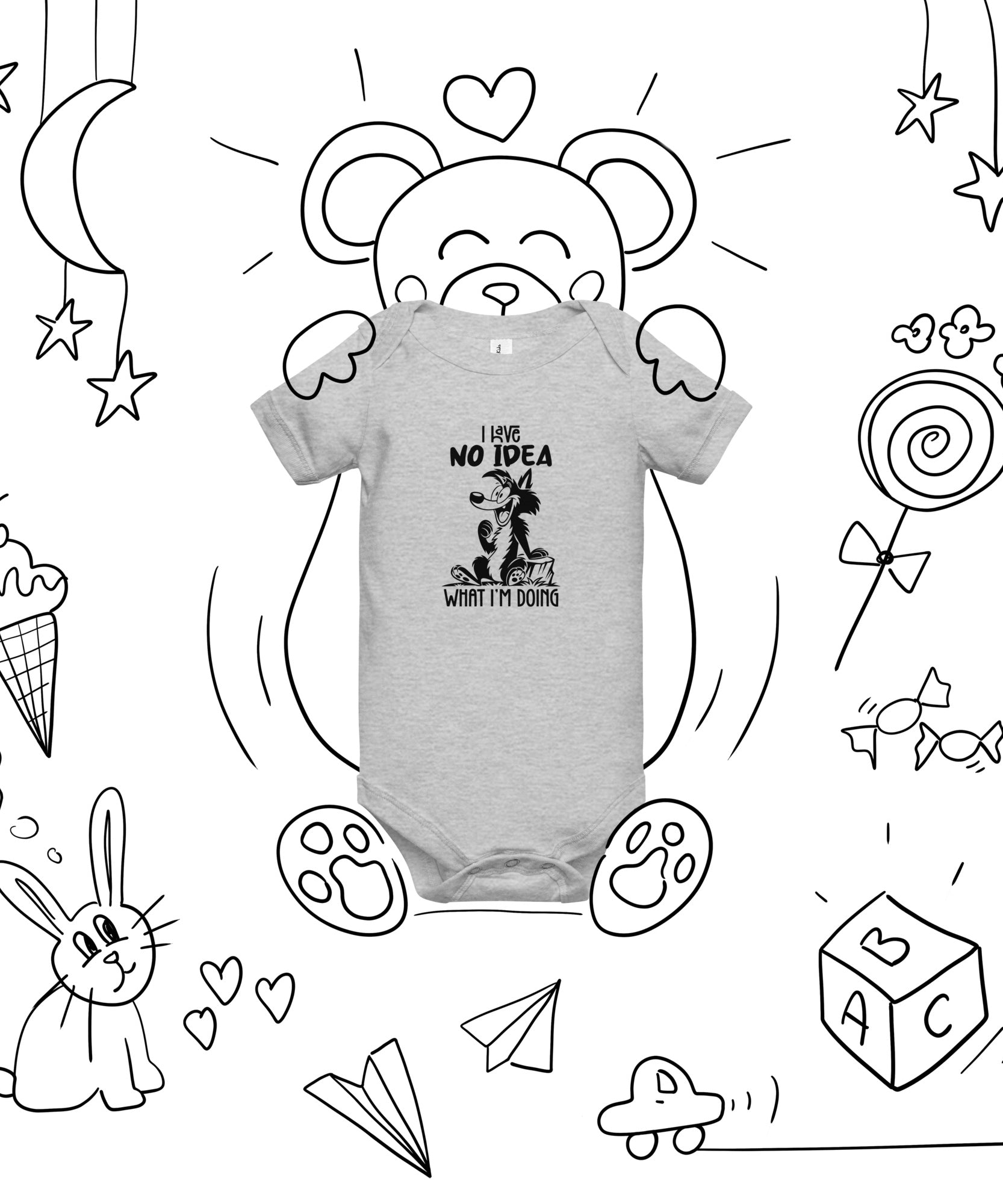 Baby One Piece – I Have No Idea Design | Gallory Hive