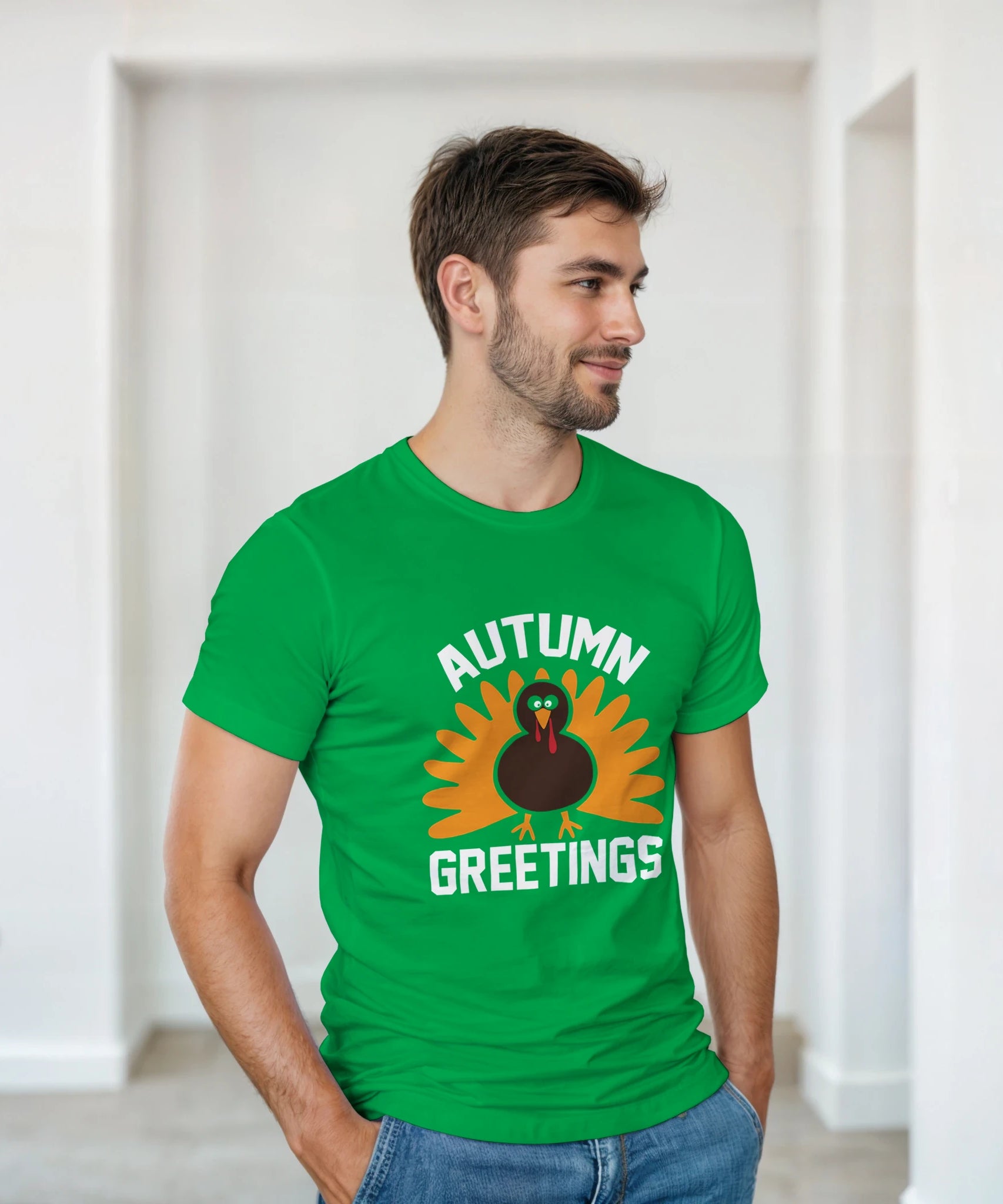 Autumn Greetings Turkey T-Shirt – Unisex Fall Tee | Gallory Hive