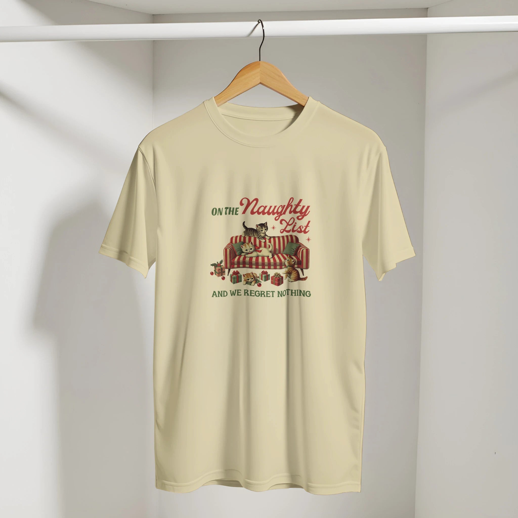 Retro Naughty Kittens Christmas Tee | Gallory Hive