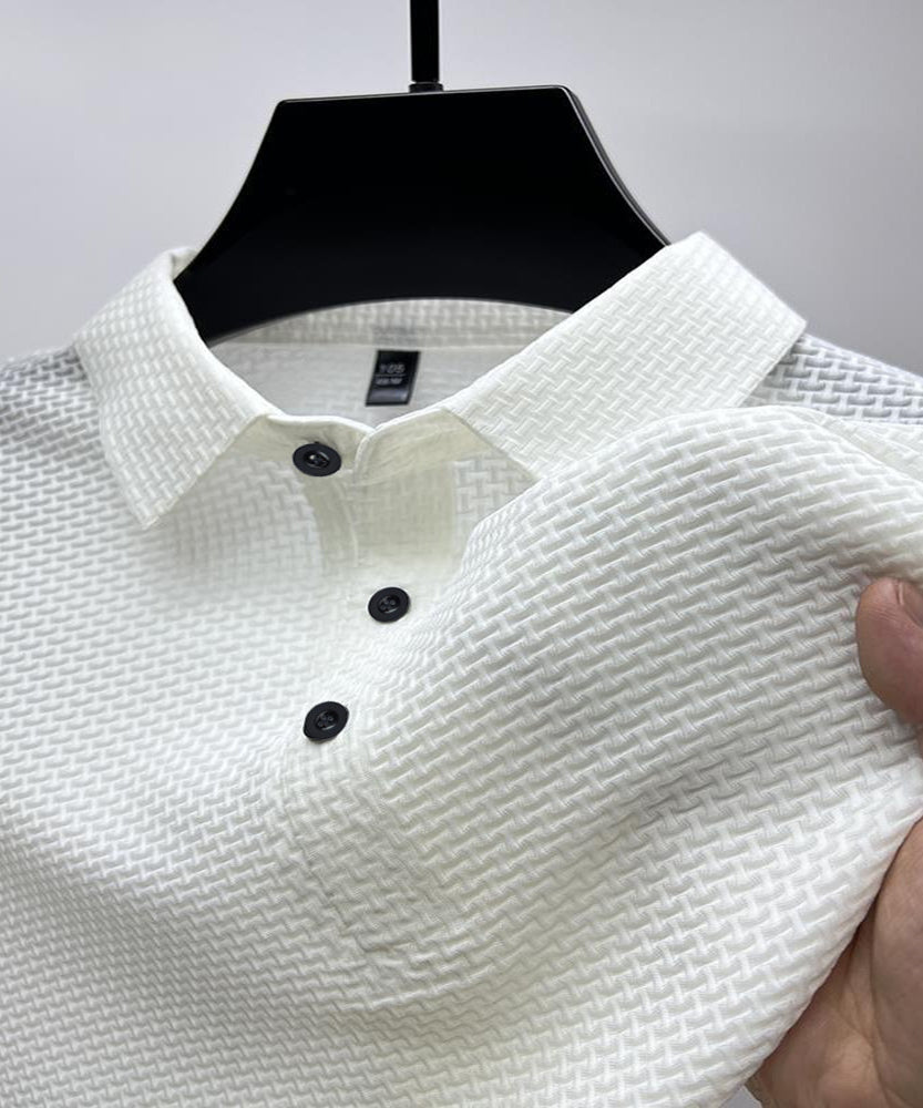 Men’s Textured Grey Polo Shirt – Modern Fit
