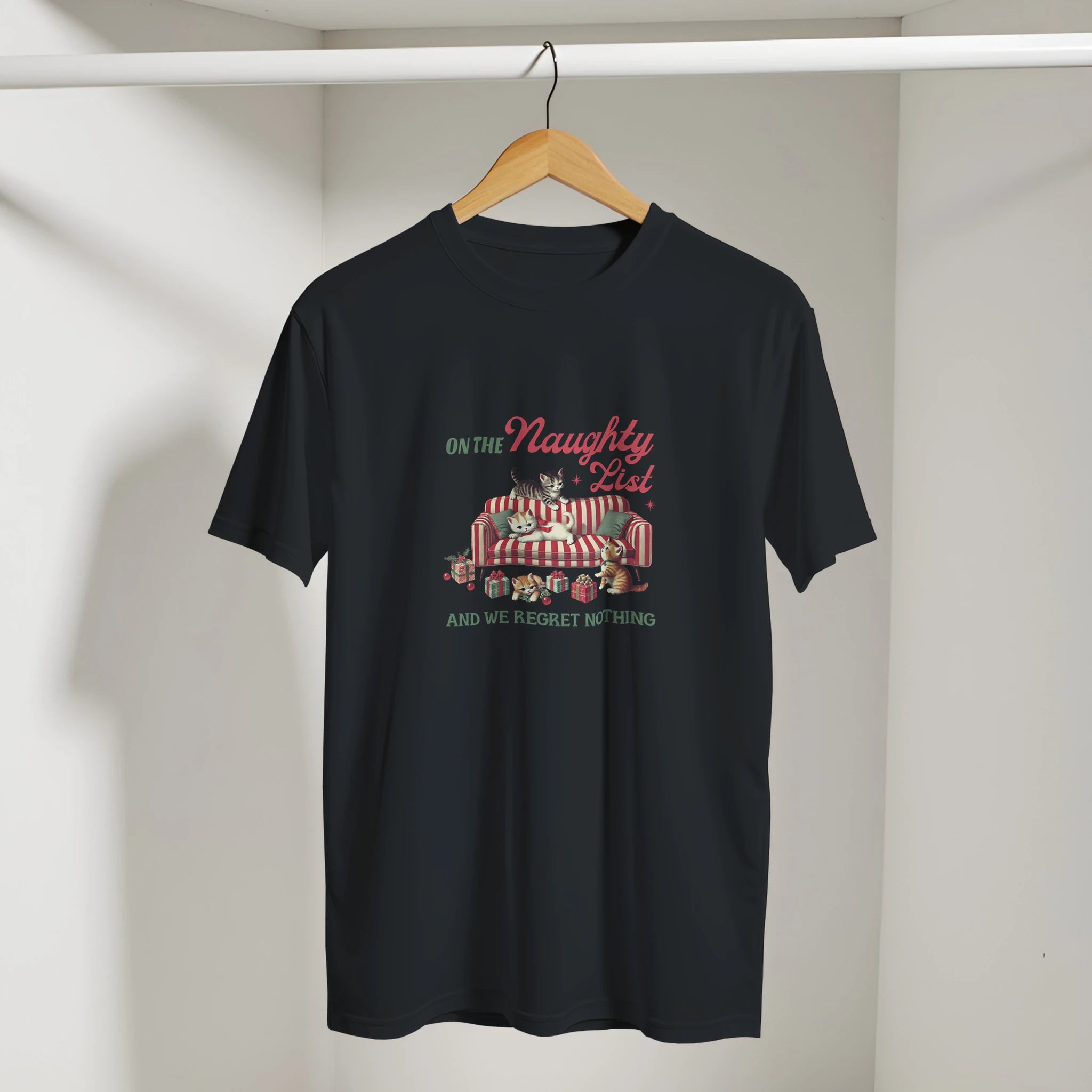 Retro Naughty Kittens Christmas Tee | Gallory Hive