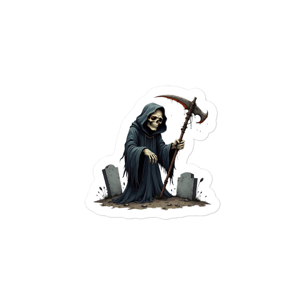 Bubble-Free Grim Reaper Halloween Sticker | Gallory Hive