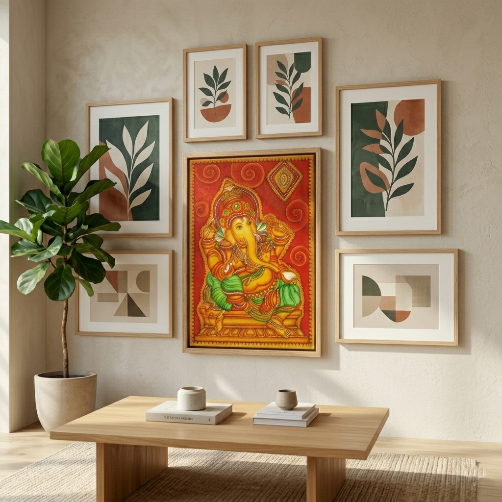 Premium Lord Ganesha Canvas Drawing Wall Art | Gallory Hive