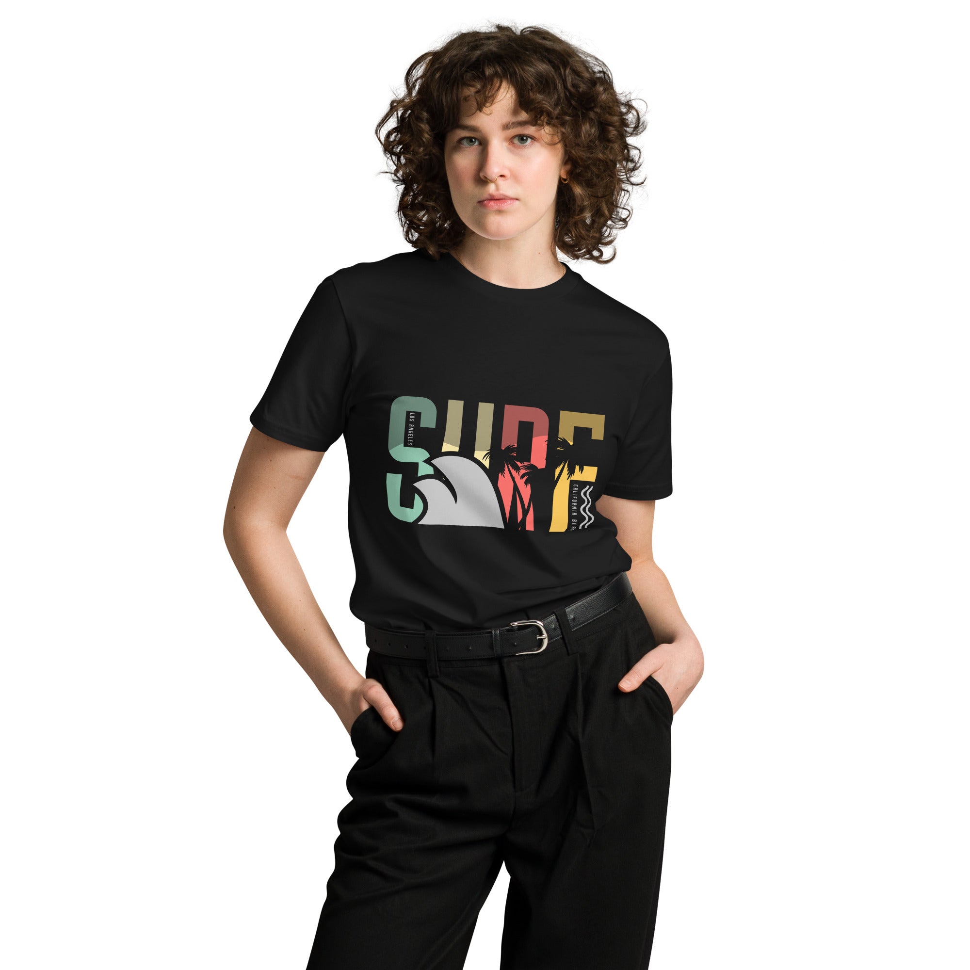 Retro Surf Beach Premium Unisex Cotton T-Shirt | Gallory Hive
