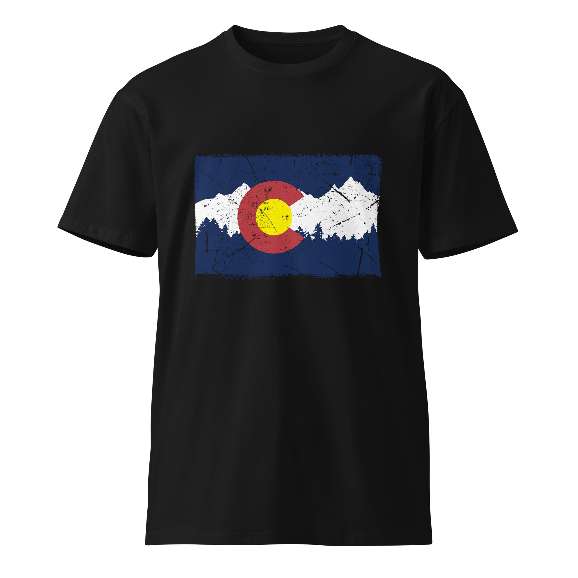 Colorado Mountain Flag Graphic Cotton T-Shirt | Gallory Hive