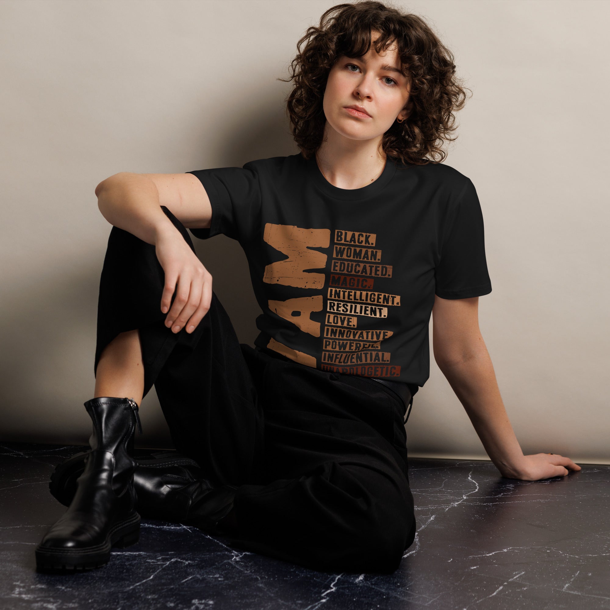 Powerful Black Woman Quote Premium Cotton T-Shirt | Gallory Hive