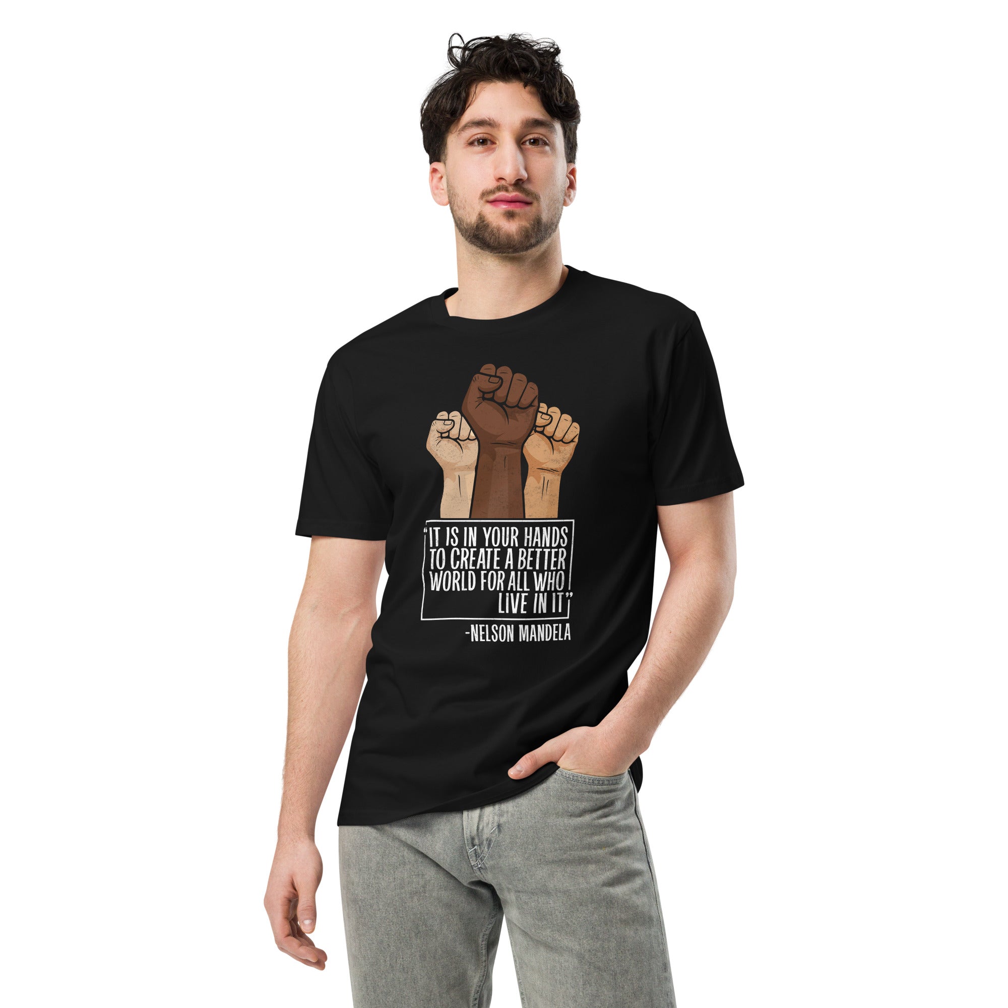Mandela Inspirational Unisex Premium Cotton T-Shirt | Gallory Hive