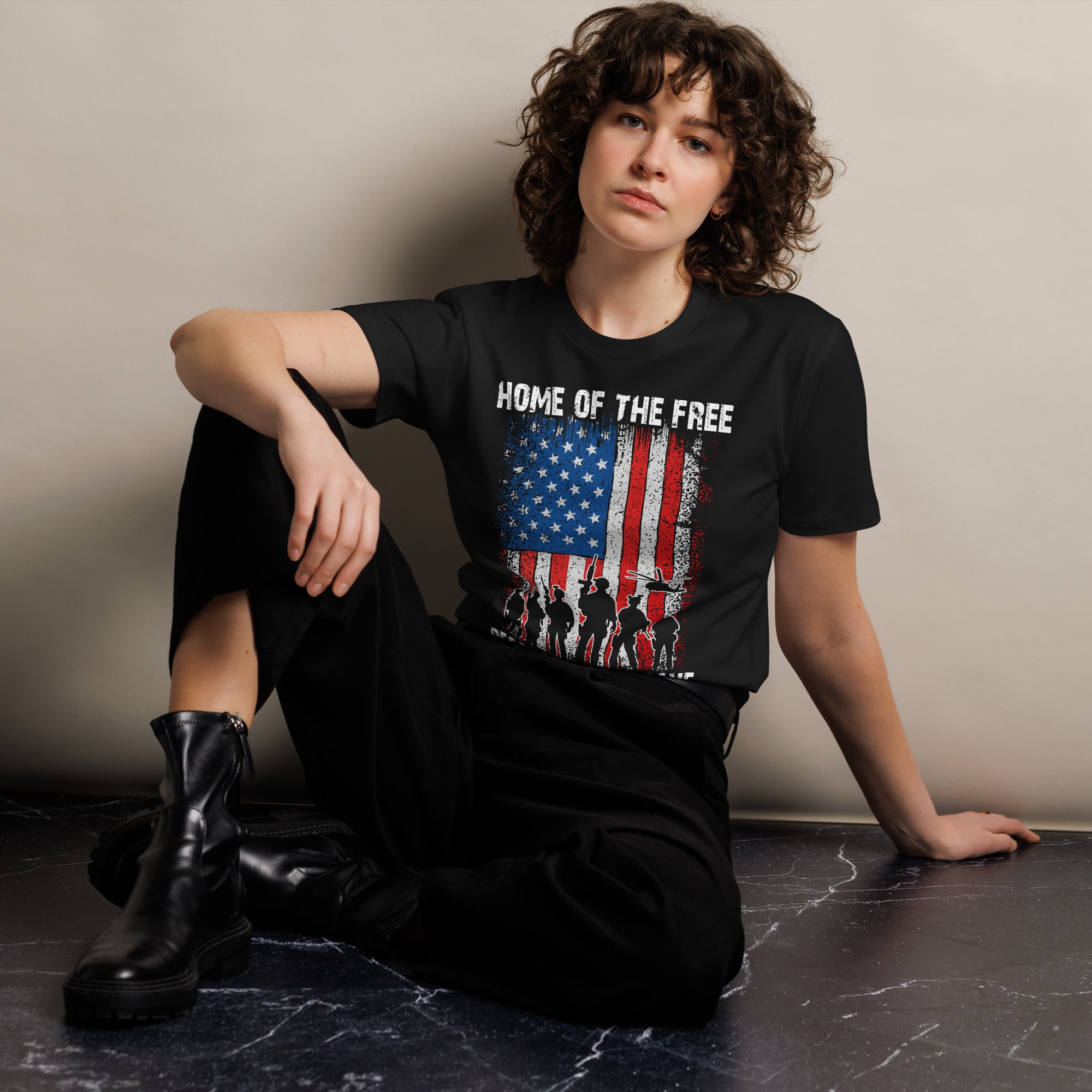 American Freedom Soldier Graphic Premium T-Shirt | Gallory Hive