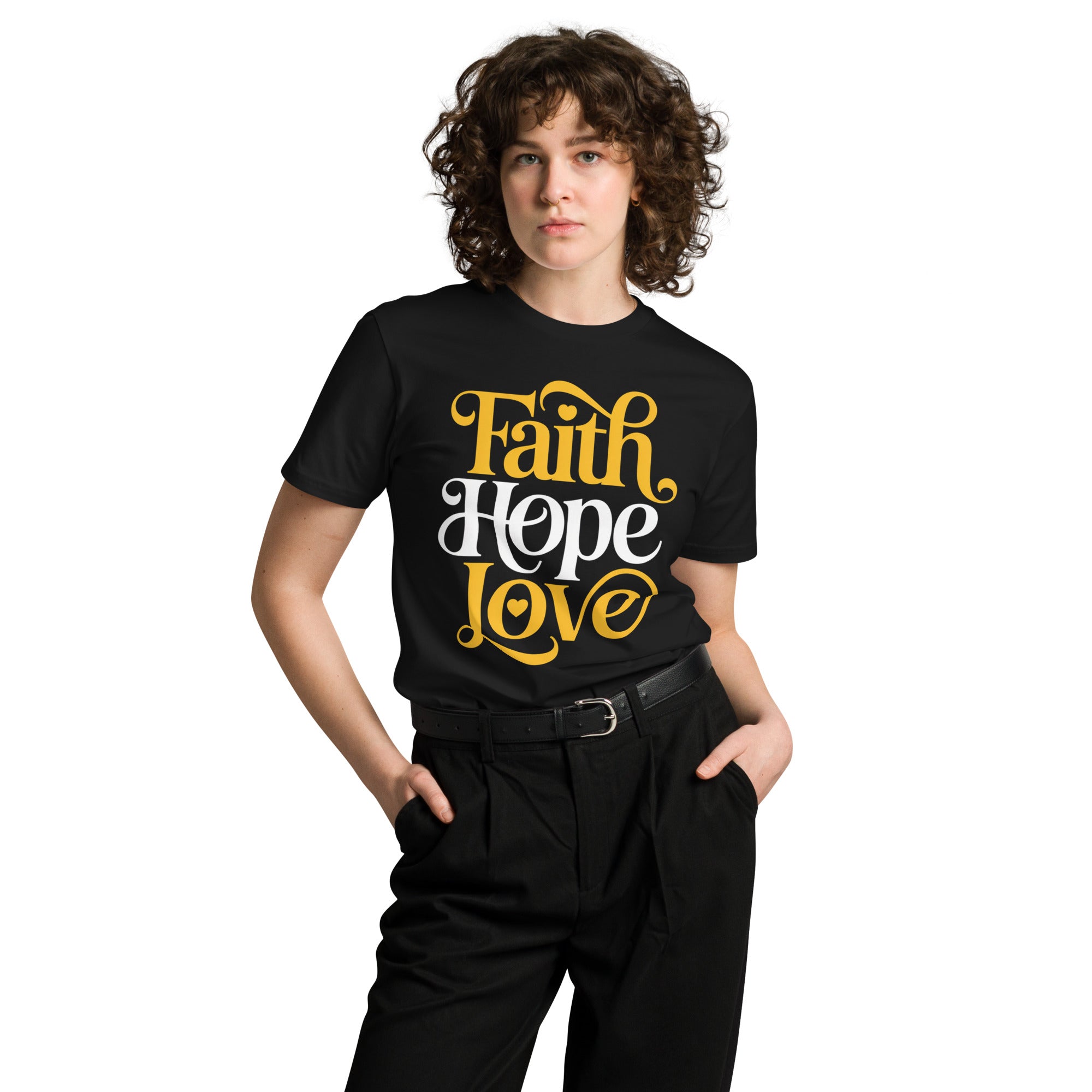 Faith Hope Love Unisex Premium Cotton T-Shirt | Gallory Hive