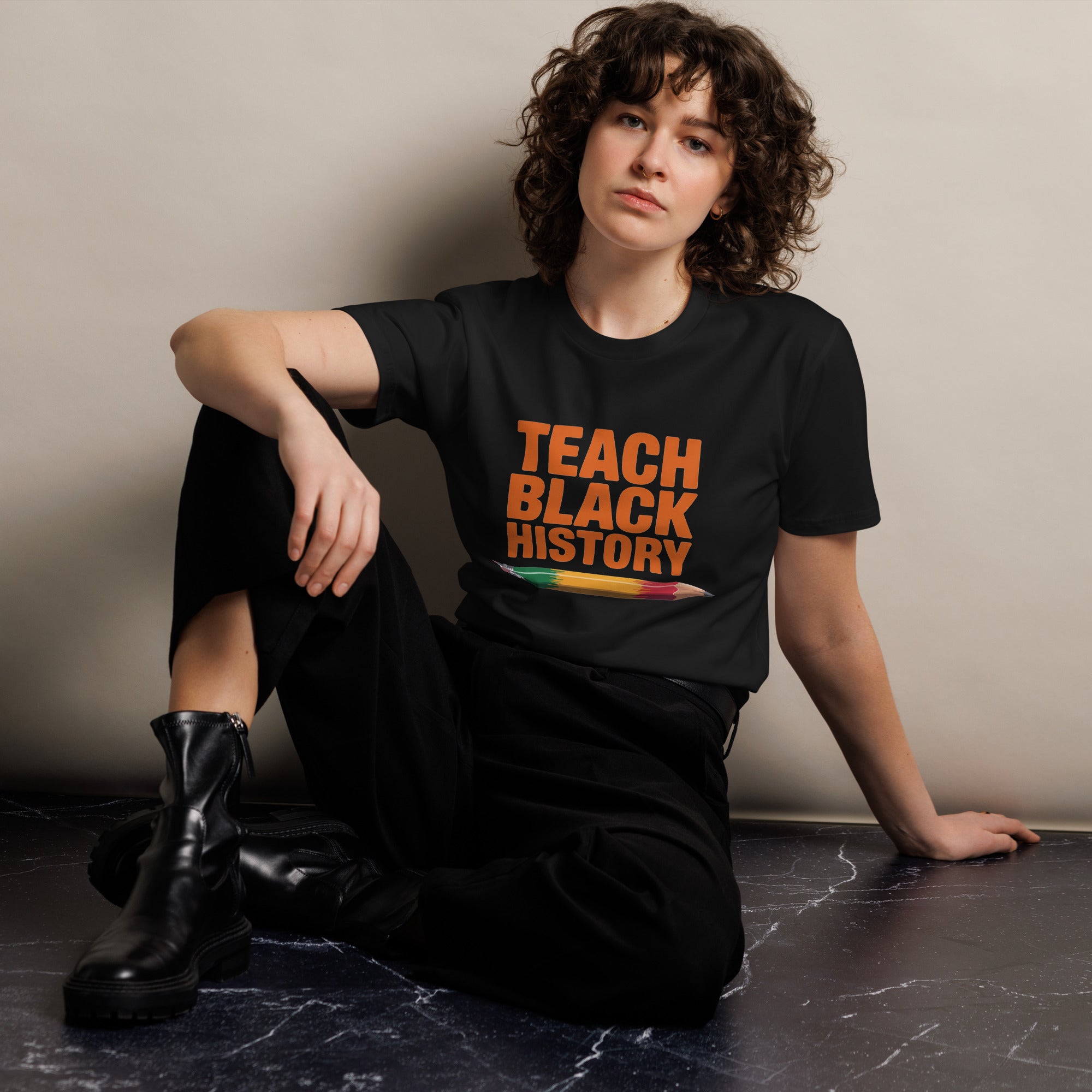 Teach Black History Teacher Pride Graphic Unisex Premium T-shirt | Gallory Hive