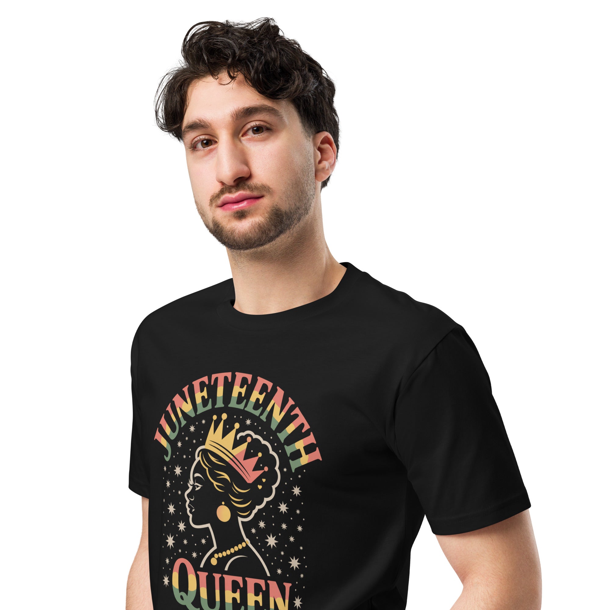 Juneteenth Queen Crown Afro Graphic Unisex Premium T-Shirt | Gallory Hive