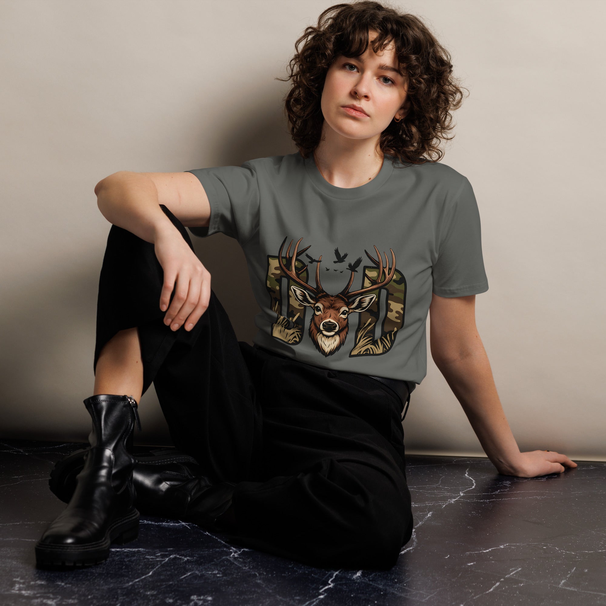 Dad Deer Hunting Premium Cotton T-Shirt | Gallory Hive