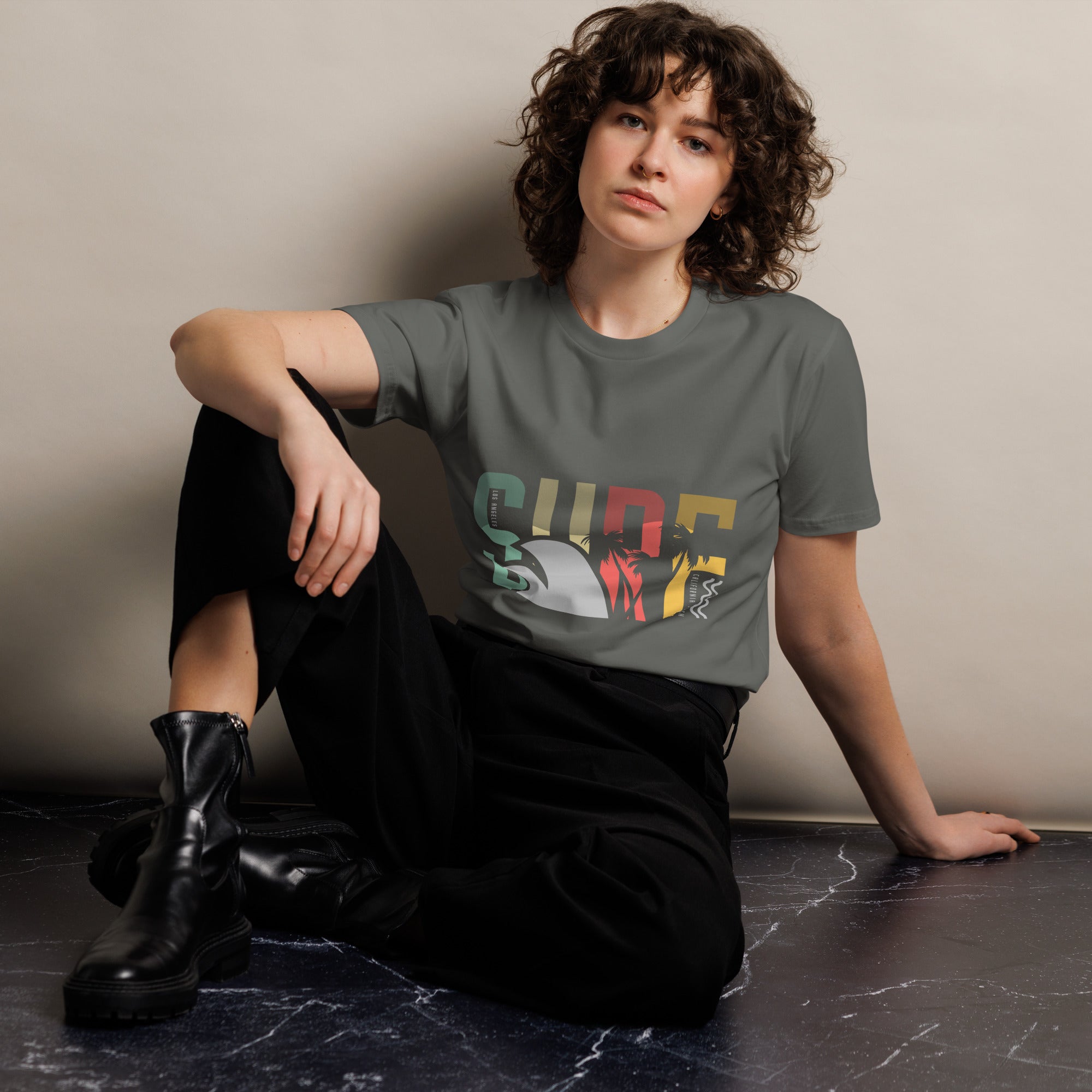 Retro Surf Beach Premium Unisex Cotton T-Shirt | Gallory Hive