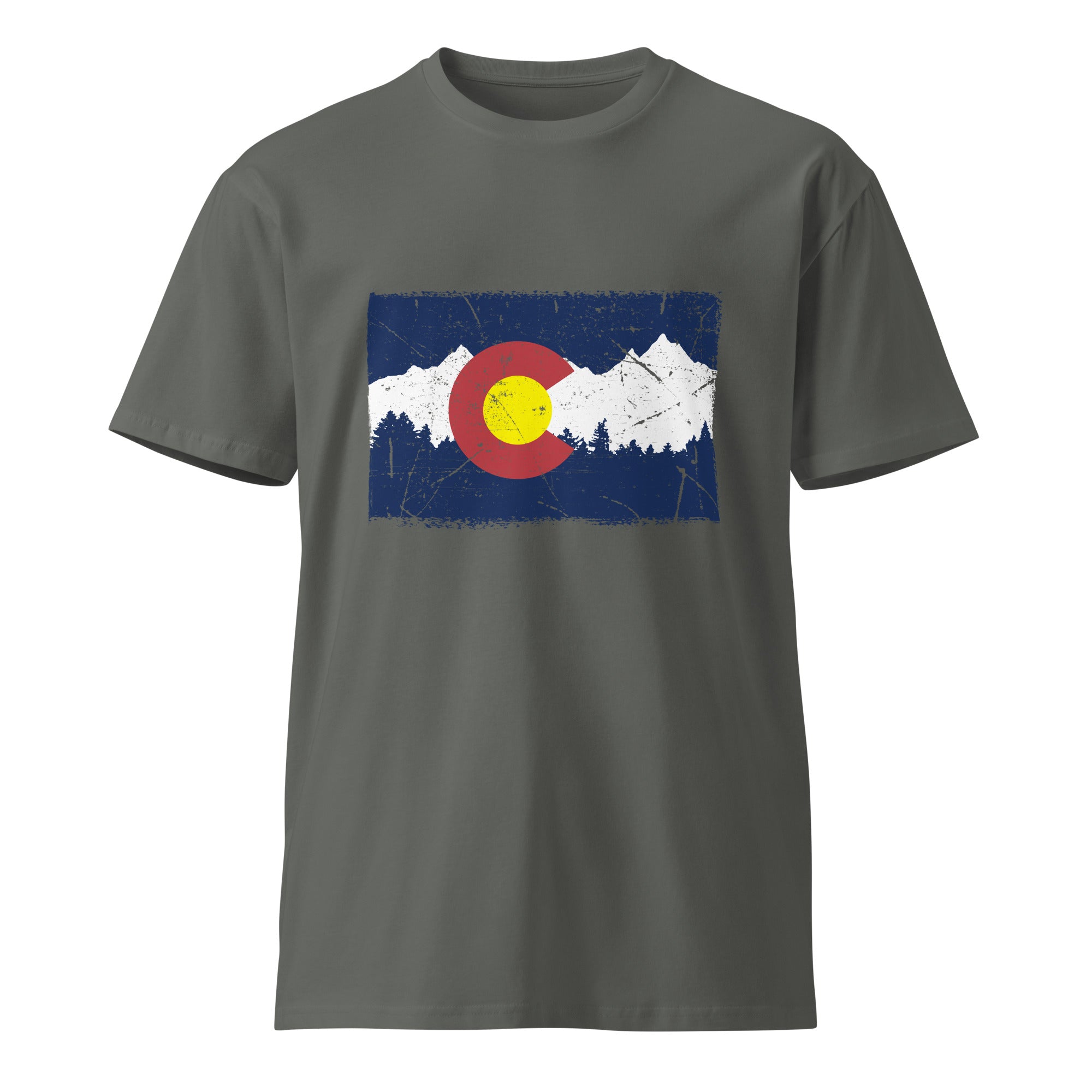 Colorado Mountain Flag Graphic Cotton T-Shirt | Gallory Hive
