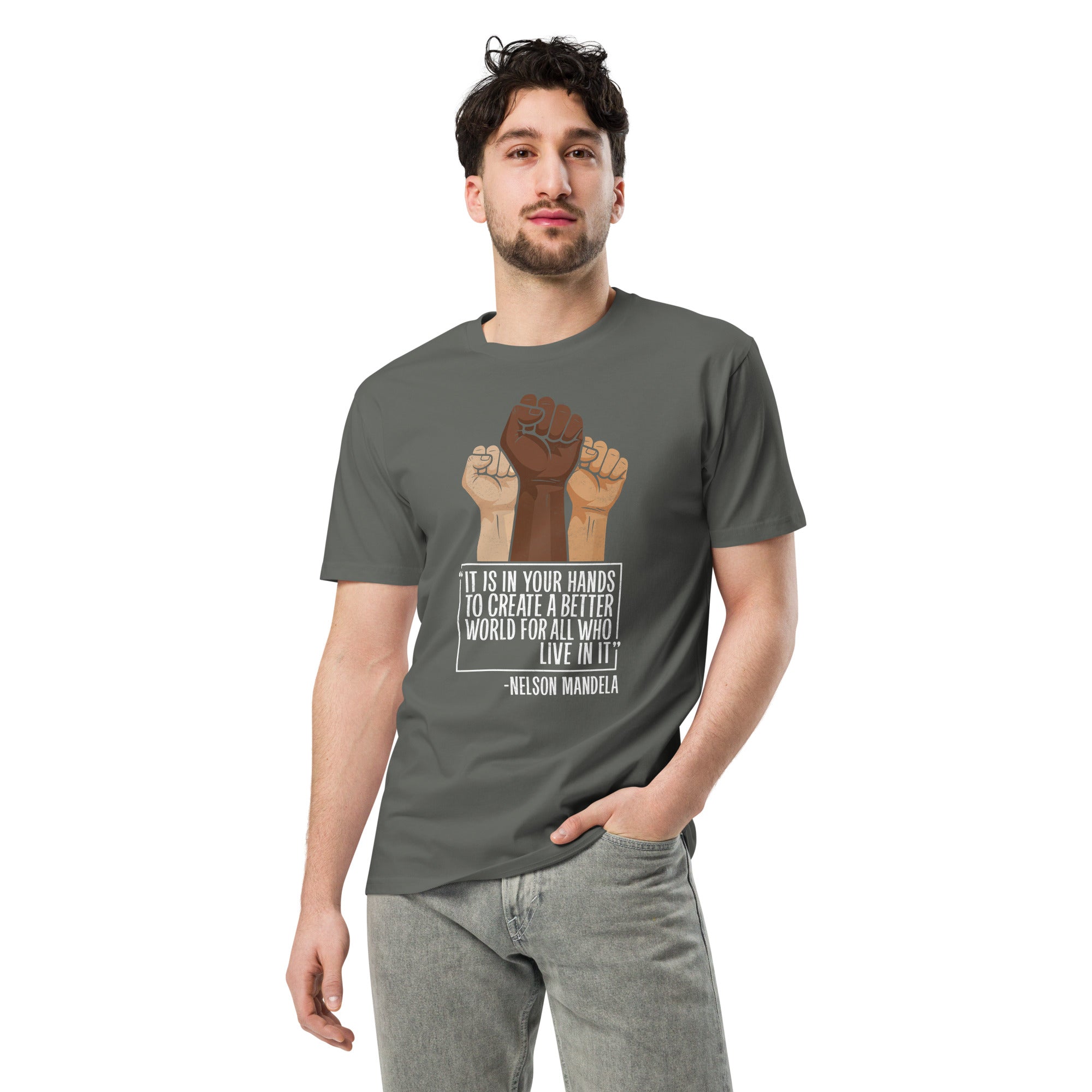 Mandela Inspirational Unisex Premium Cotton T-Shirt | Gallory Hive