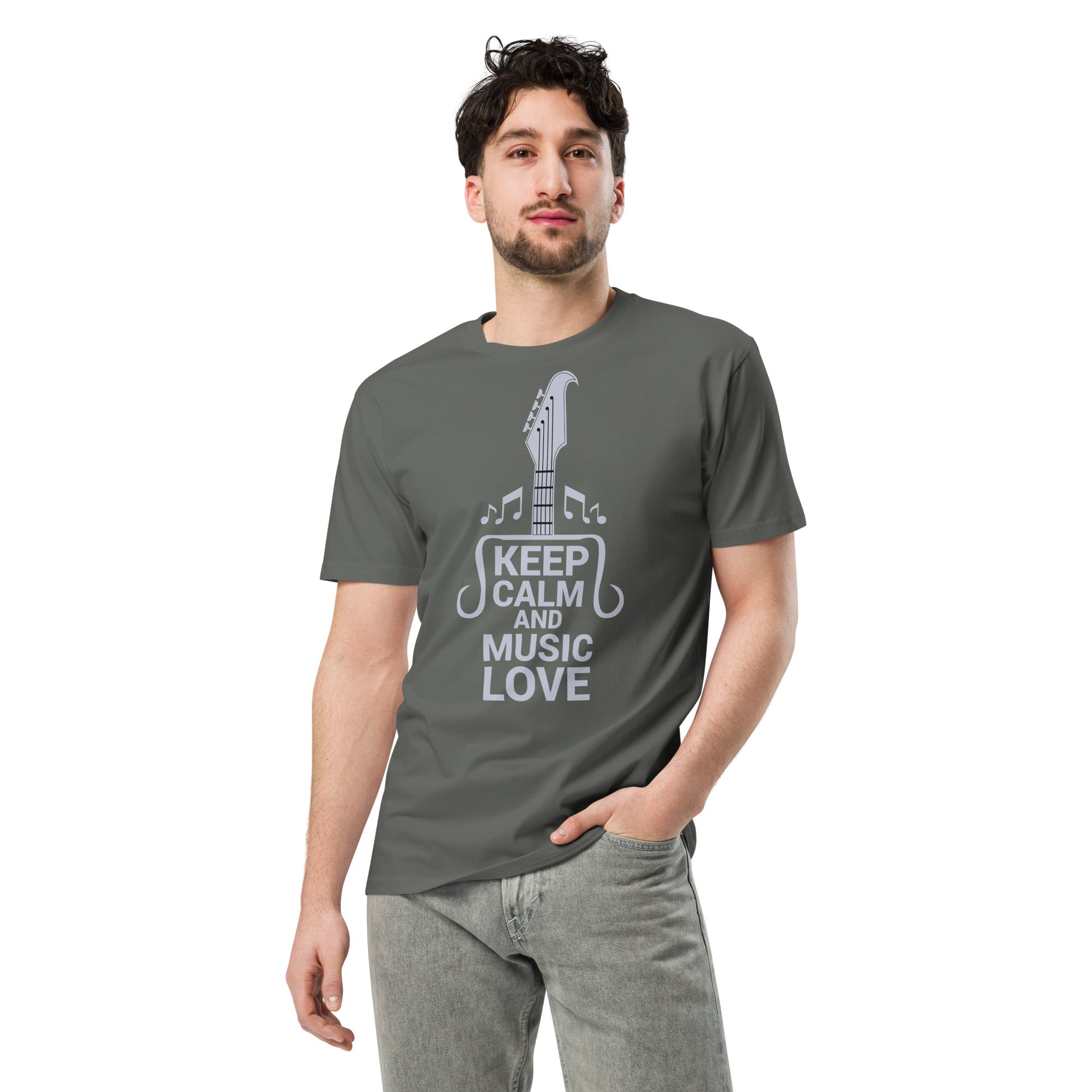 Keep Calm and Music Love Guitar T-Shirt | Gallory Hive