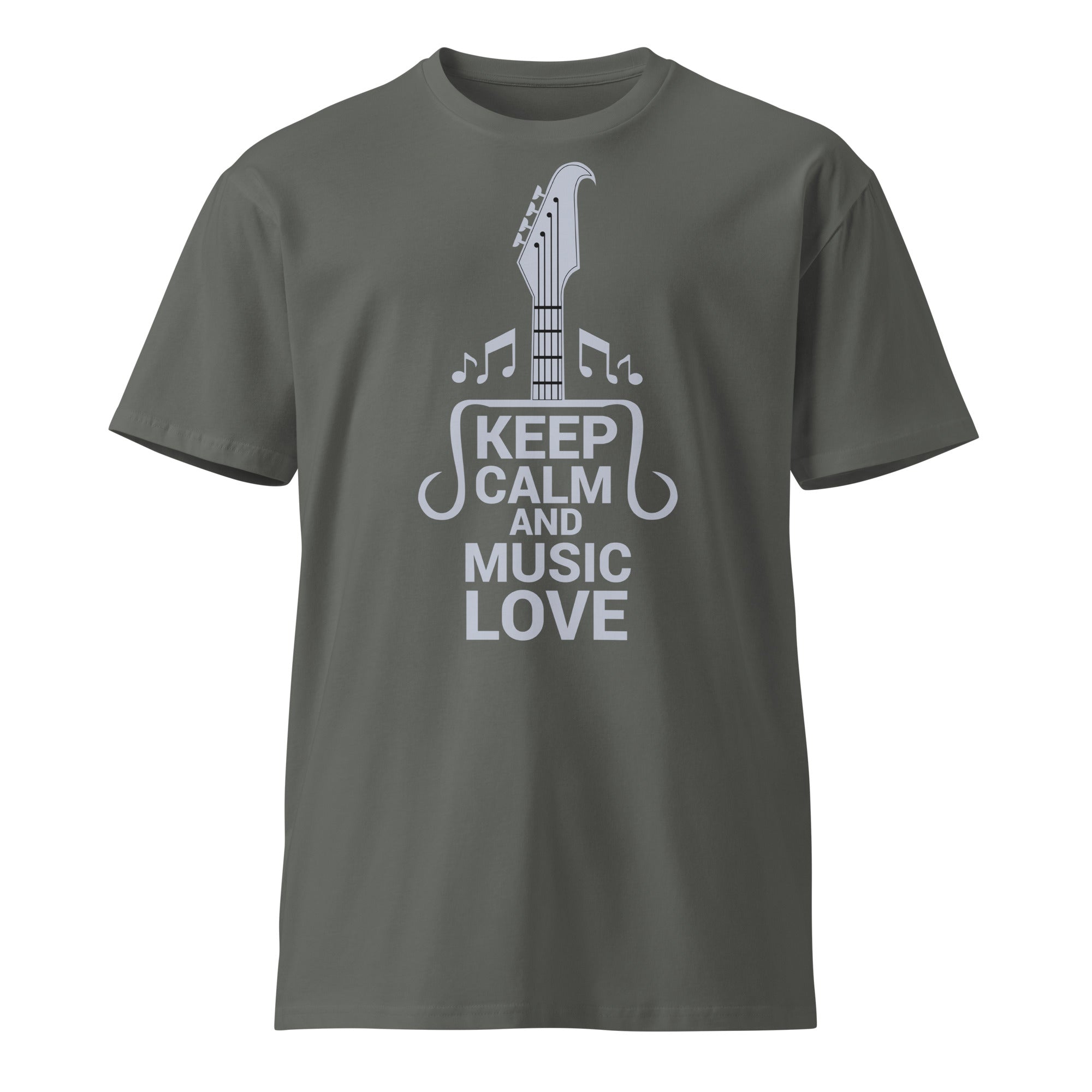 Keep Calm and Music Love Guitar T-Shirt | Gallory Hive