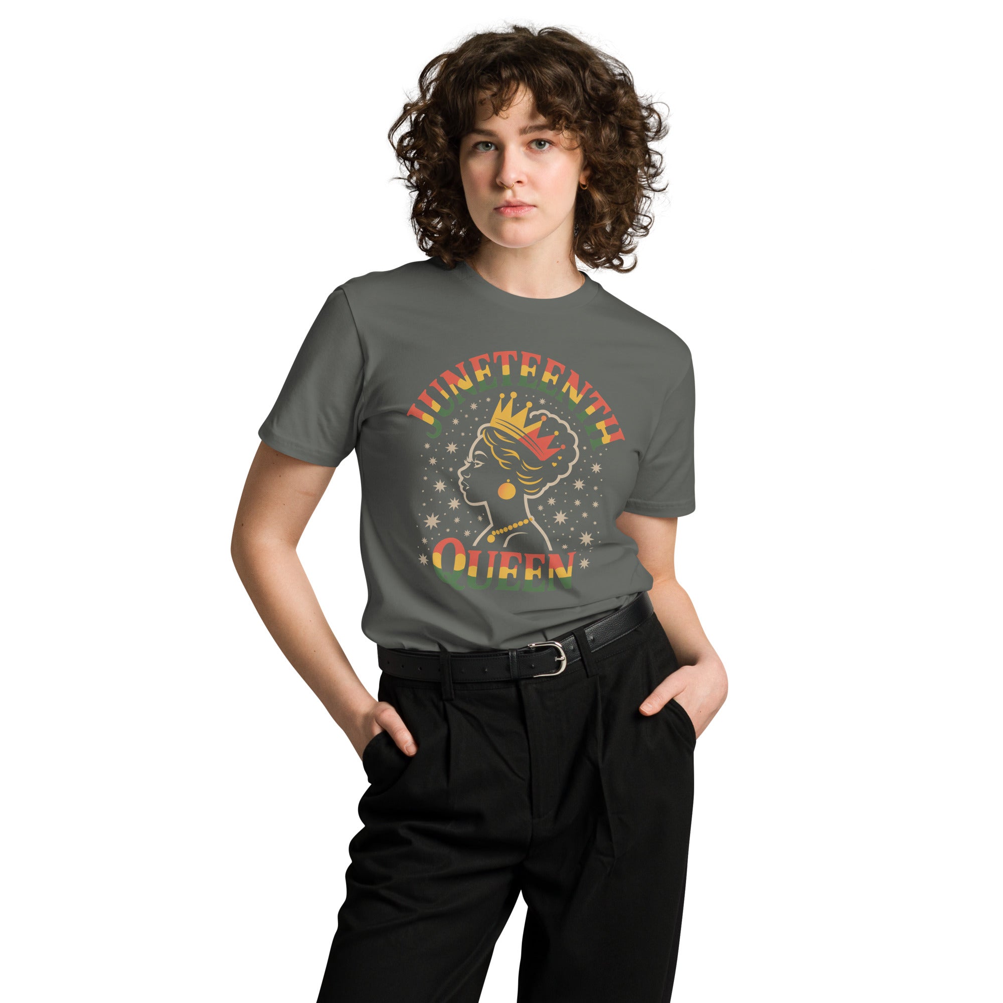 Juneteenth Queen Crown Afro Graphic Unisex Premium T-Shirt | Gallory Hive