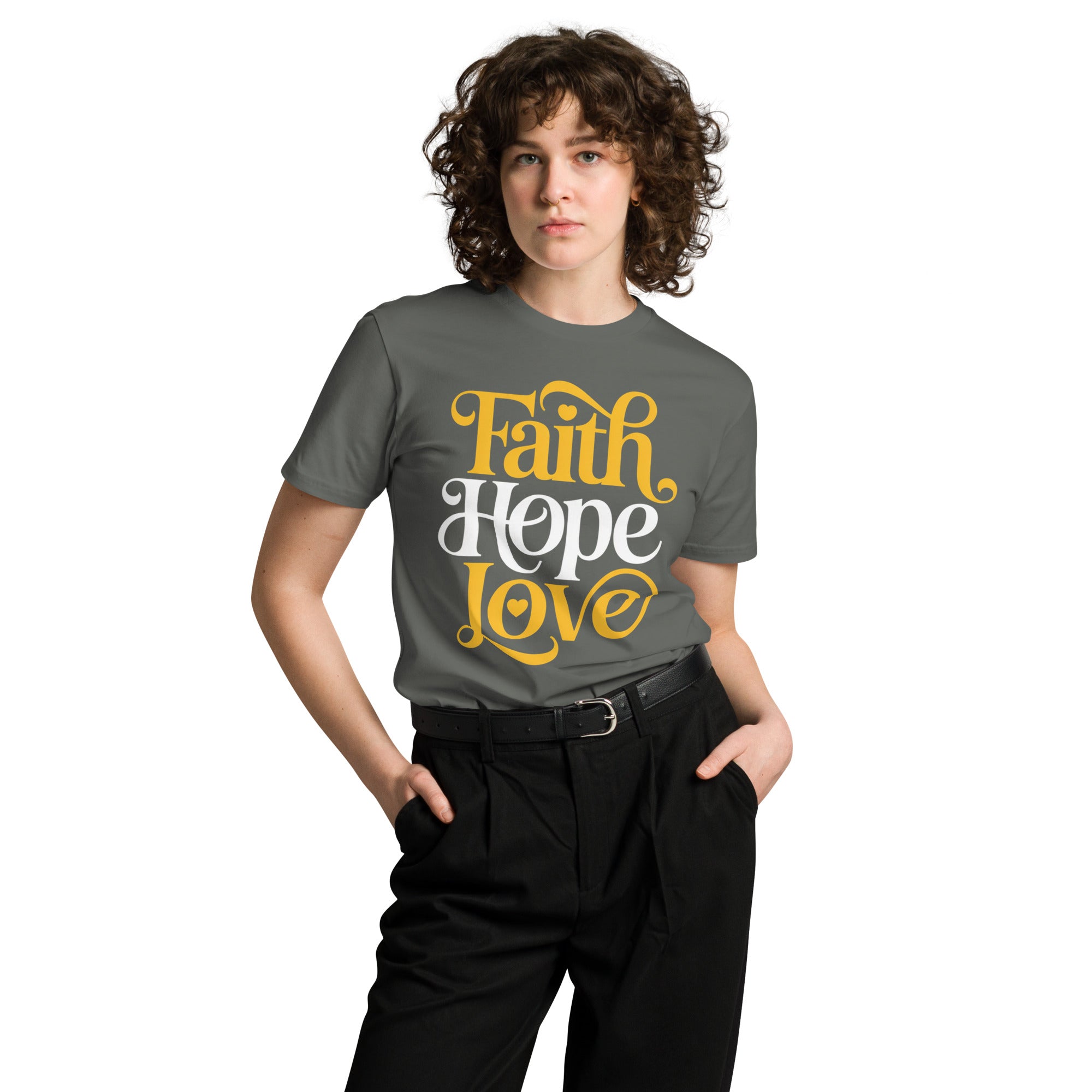 Faith Hope Love Unisex Premium Cotton T-Shirt | Gallory Hive