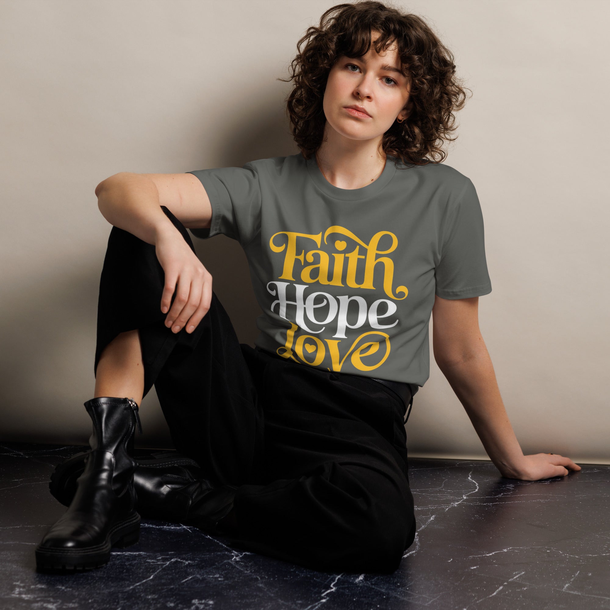 Faith Hope Love Unisex Premium Cotton T-Shirt | Gallory Hive