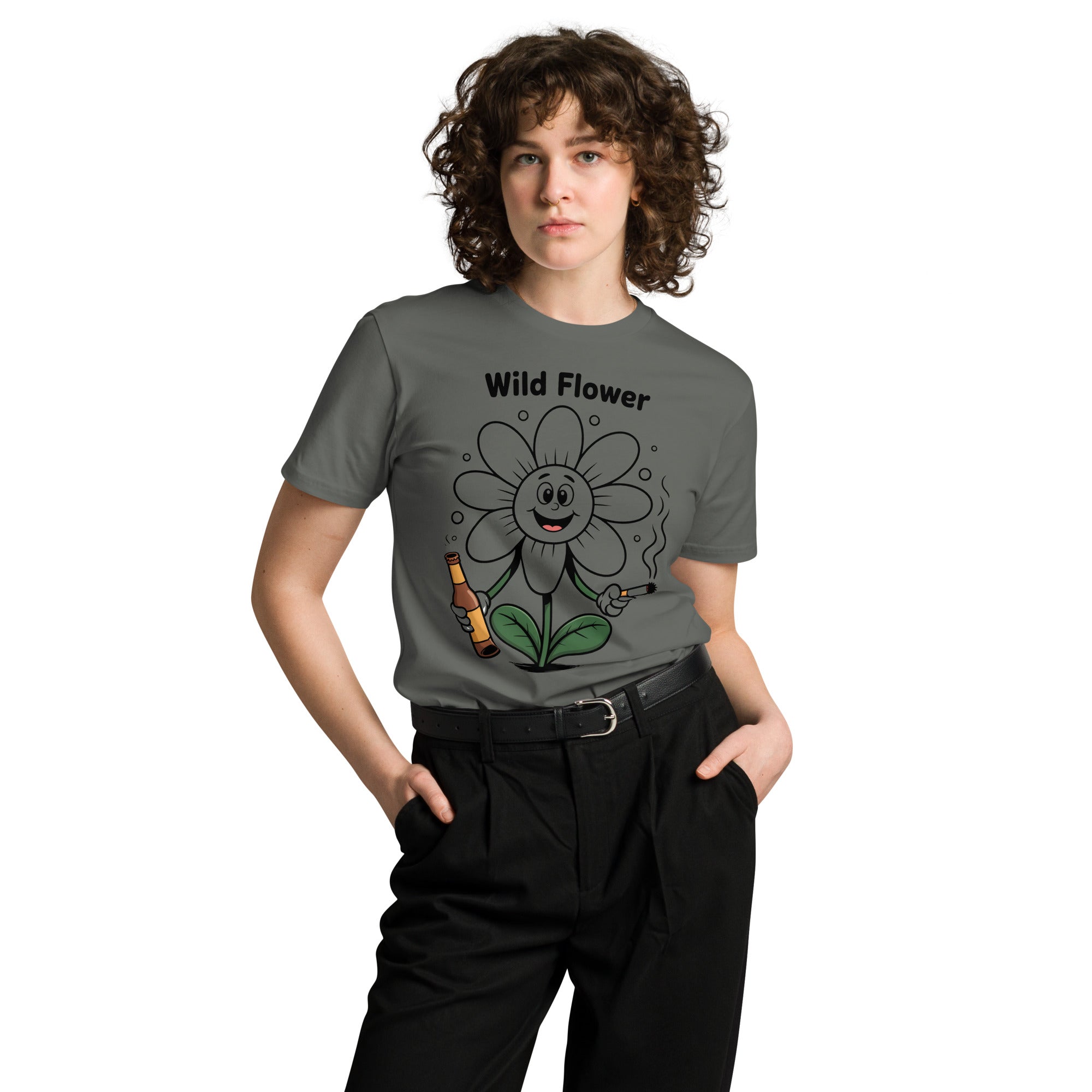 Wildflower Funny Unisex Premium Cotton Graphic T-Shirt | Gallory Hive