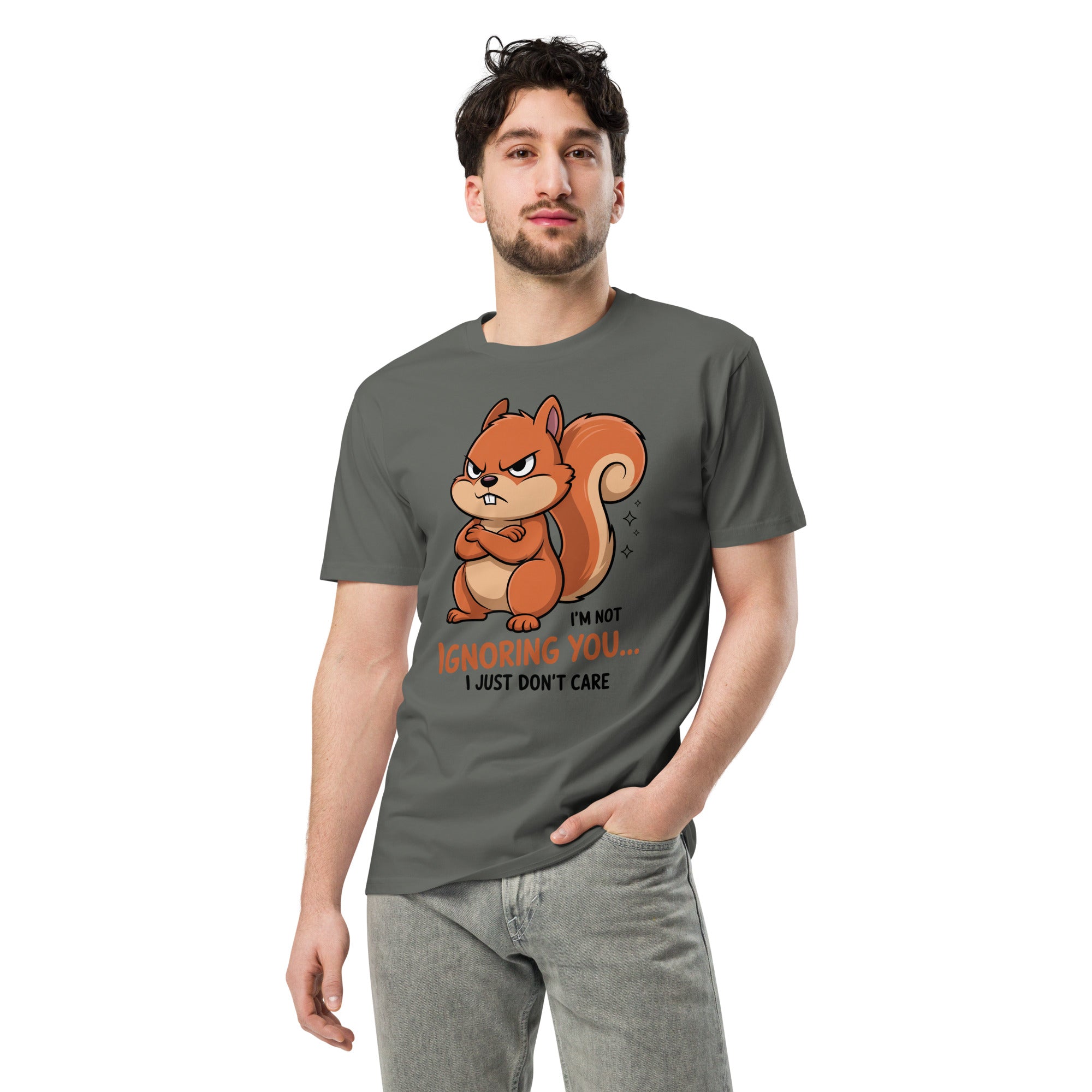 Ignoring You Funny Angry Squirrel Premium Cotton T-Shirt | Gallory Hive