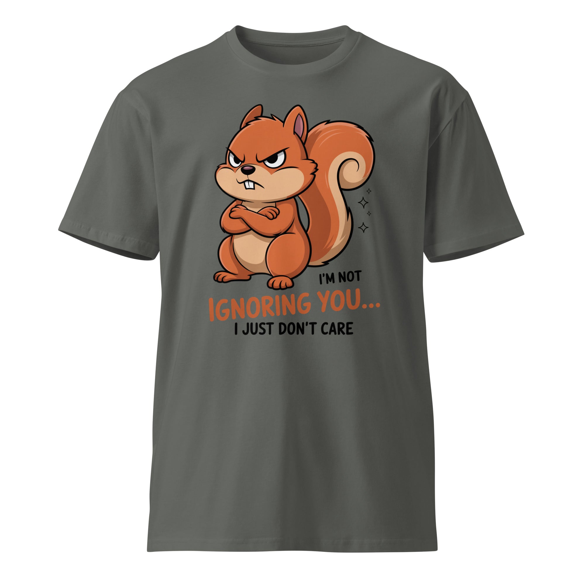 Ignoring You Funny Angry Squirrel Premium Cotton T-Shirt | Gallory Hive