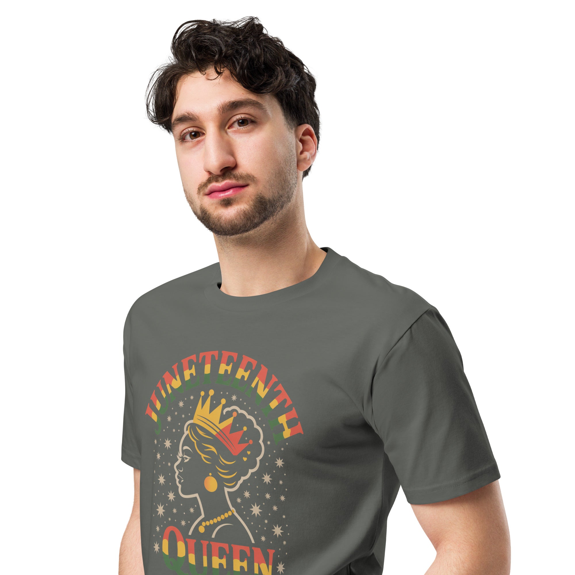 Juneteenth Queen Crown Afro Graphic Unisex Premium T-Shirt | Gallory Hive