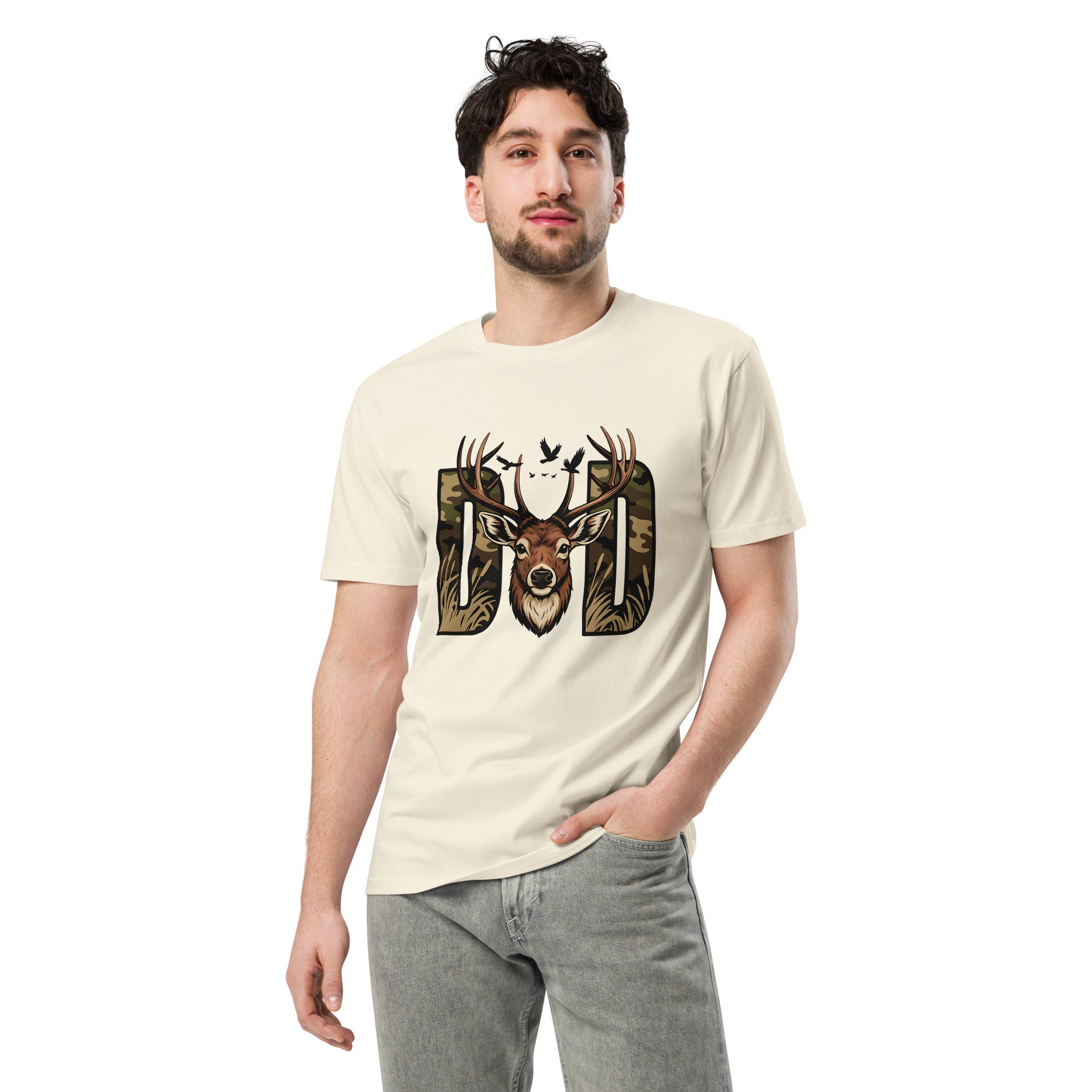 Dad Deer Hunting Premium Cotton T-Shirt | Gallory Hive