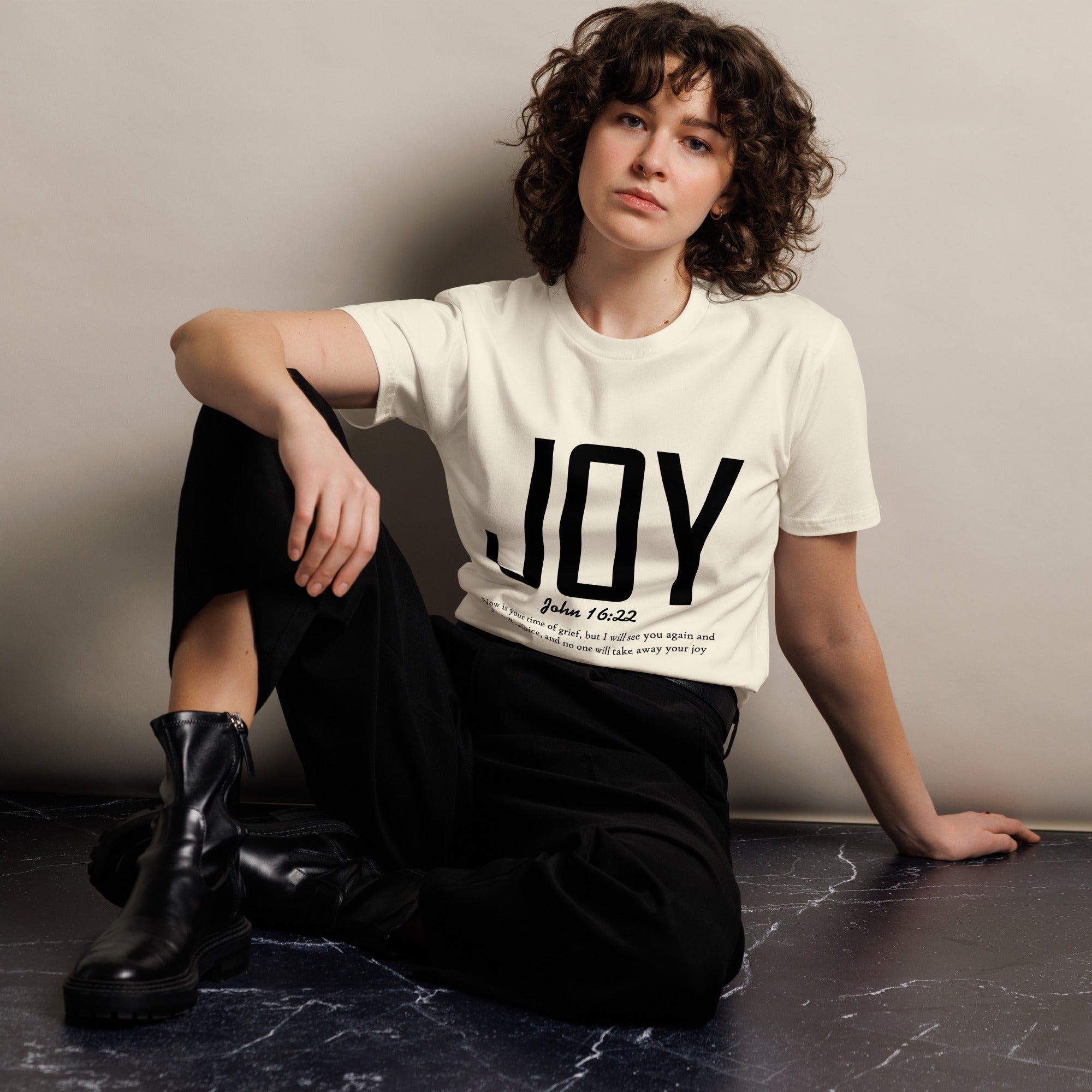 Joy Faith Inspirational Premium Unisex Cotton T-Shirt | Gallory Hive
