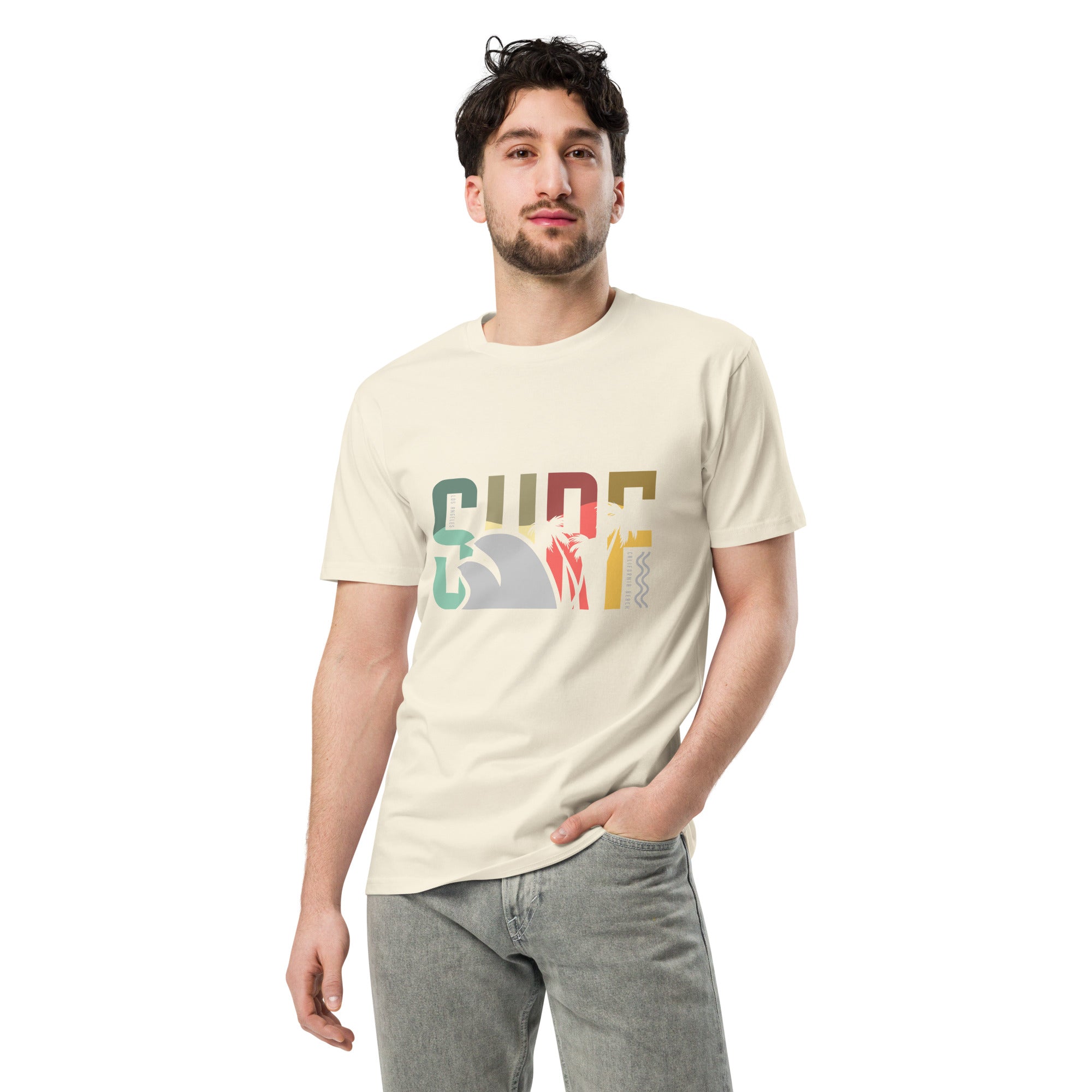 Retro Surf Beach Premium Unisex Cotton T-Shirt | Gallory Hive