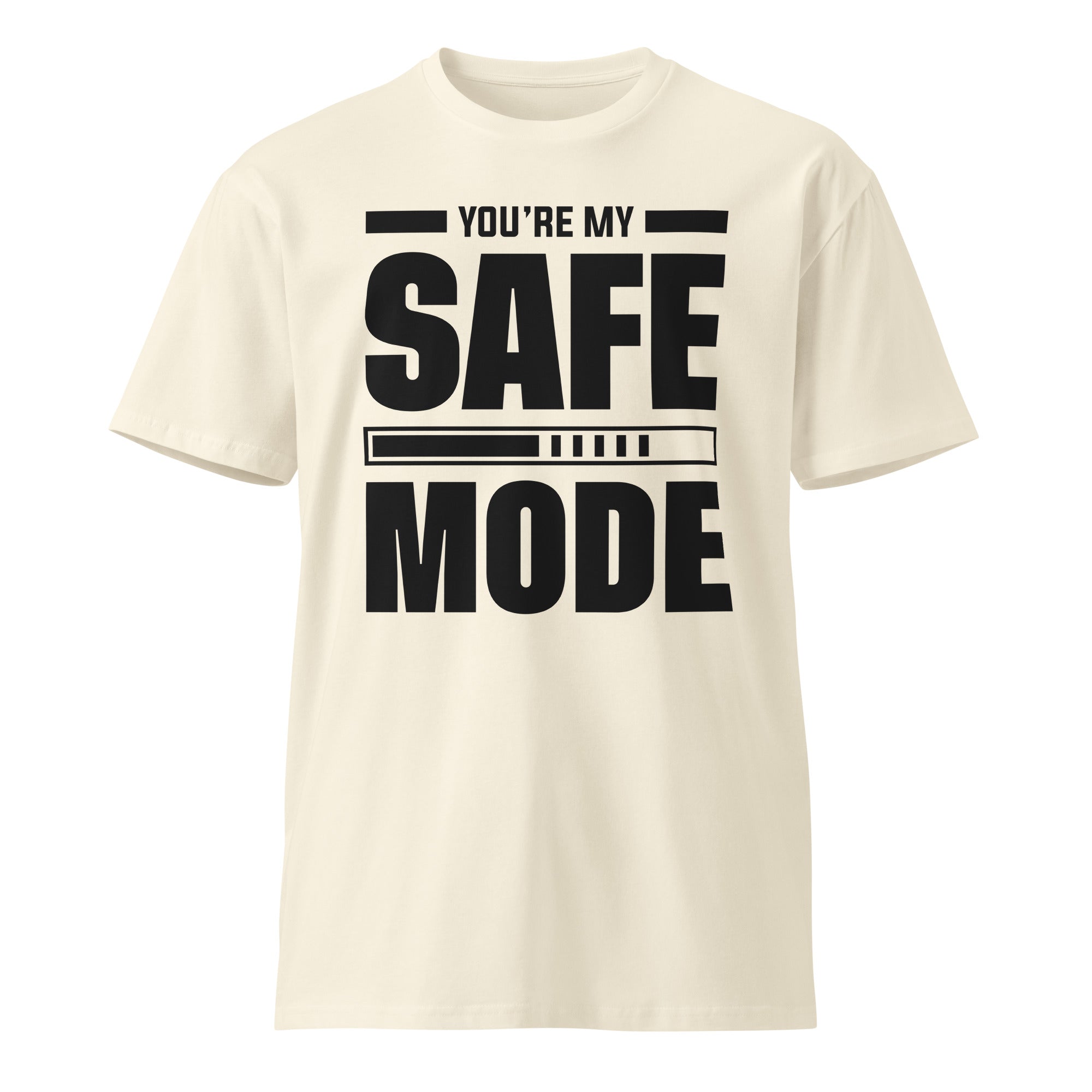Safe Mode Typography Premium Cotton T-Shirt | Gallory Hive