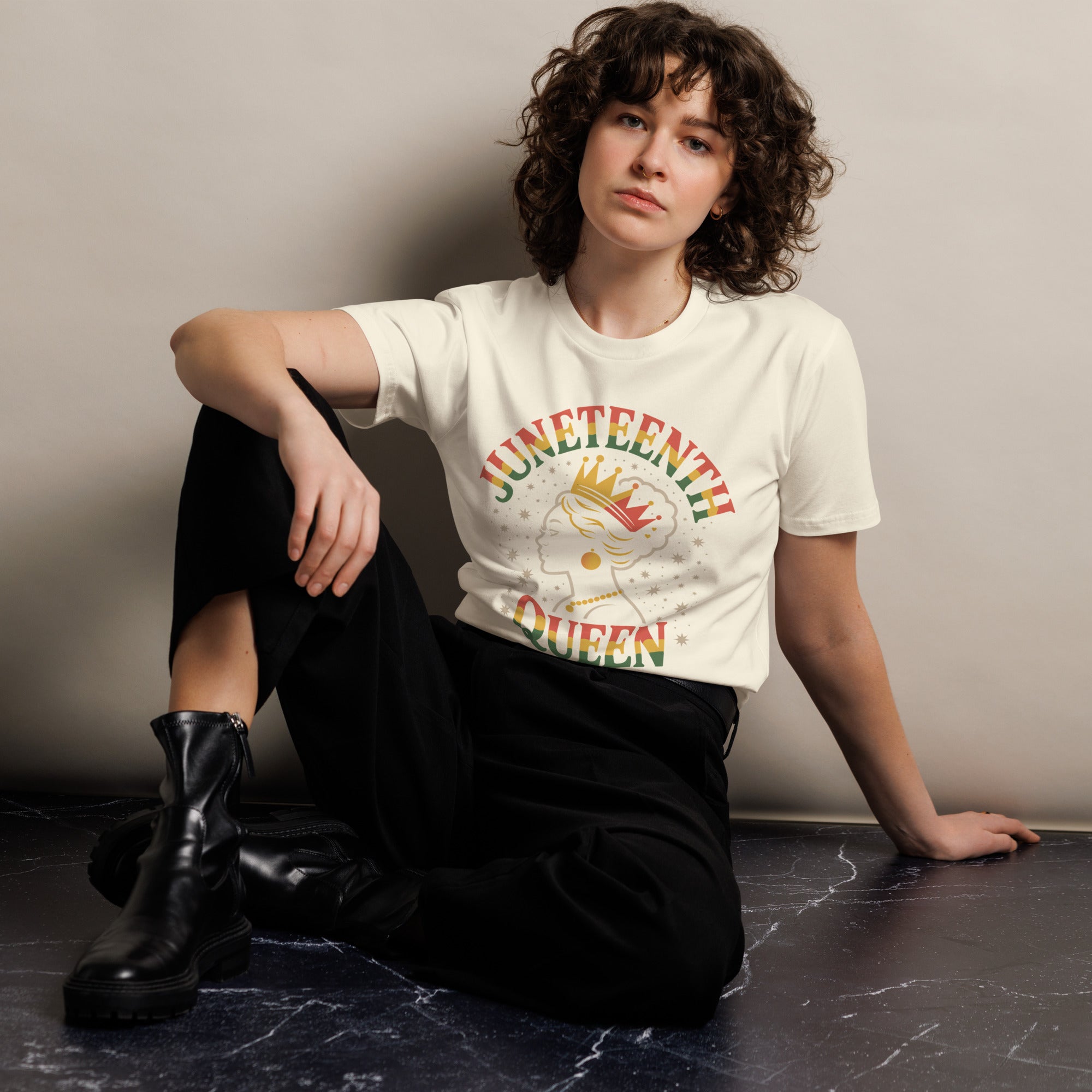 Juneteenth Queen Crown Afro Graphic Unisex Premium T-Shirt | Gallory Hive