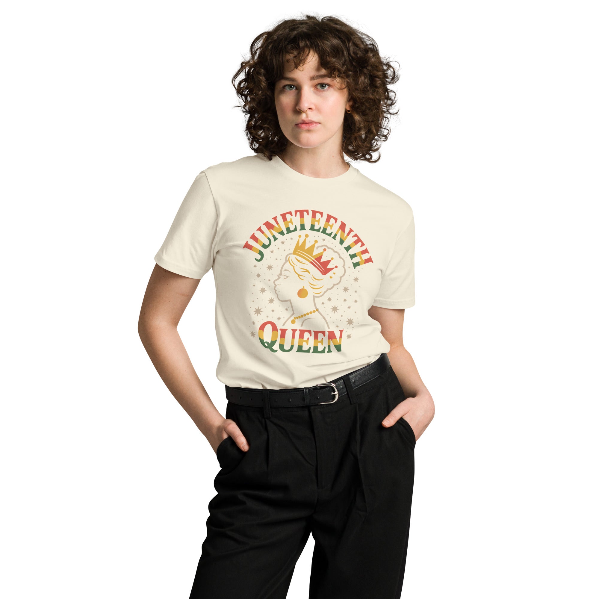 Juneteenth Queen Crown Afro Graphic Unisex Premium T-Shirt | Gallory Hive
