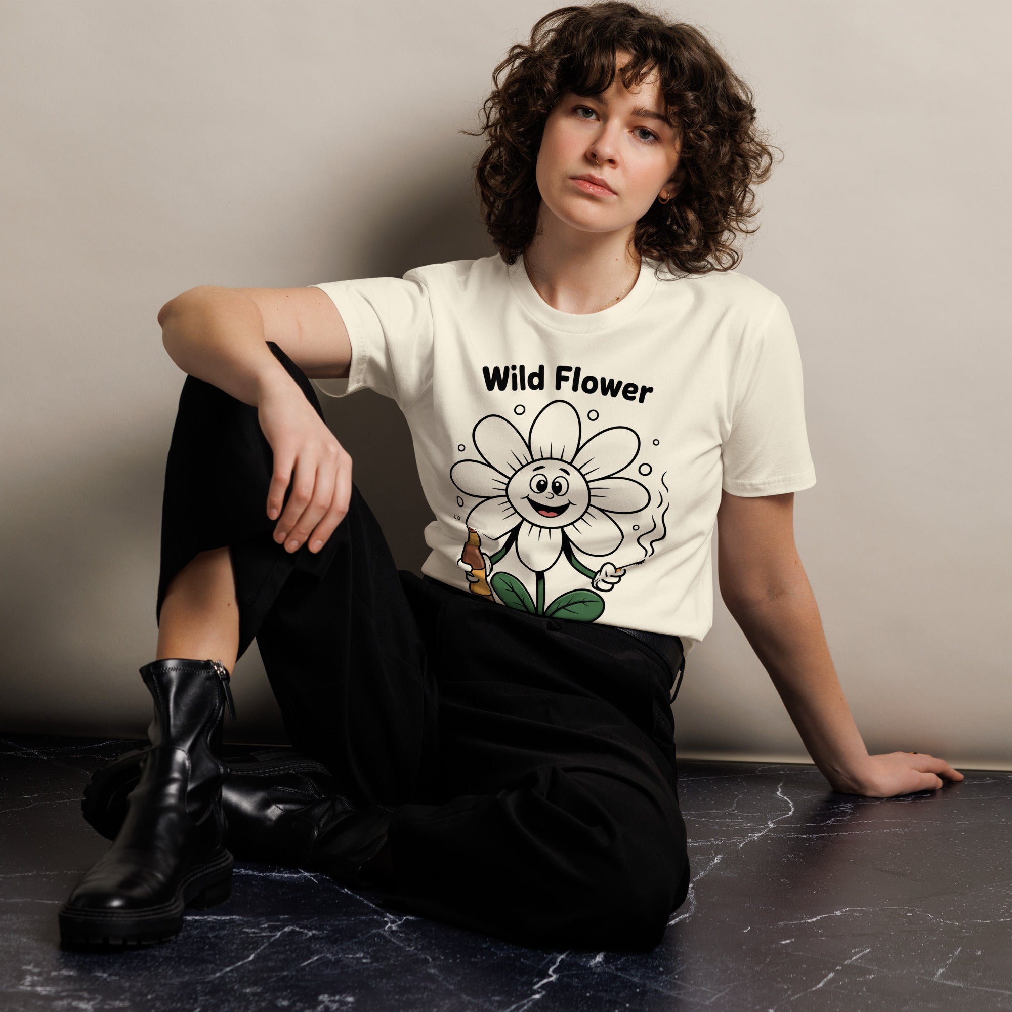 Wildflower Funny Unisex Premium Cotton Graphic T-Shirt | Gallory Hive