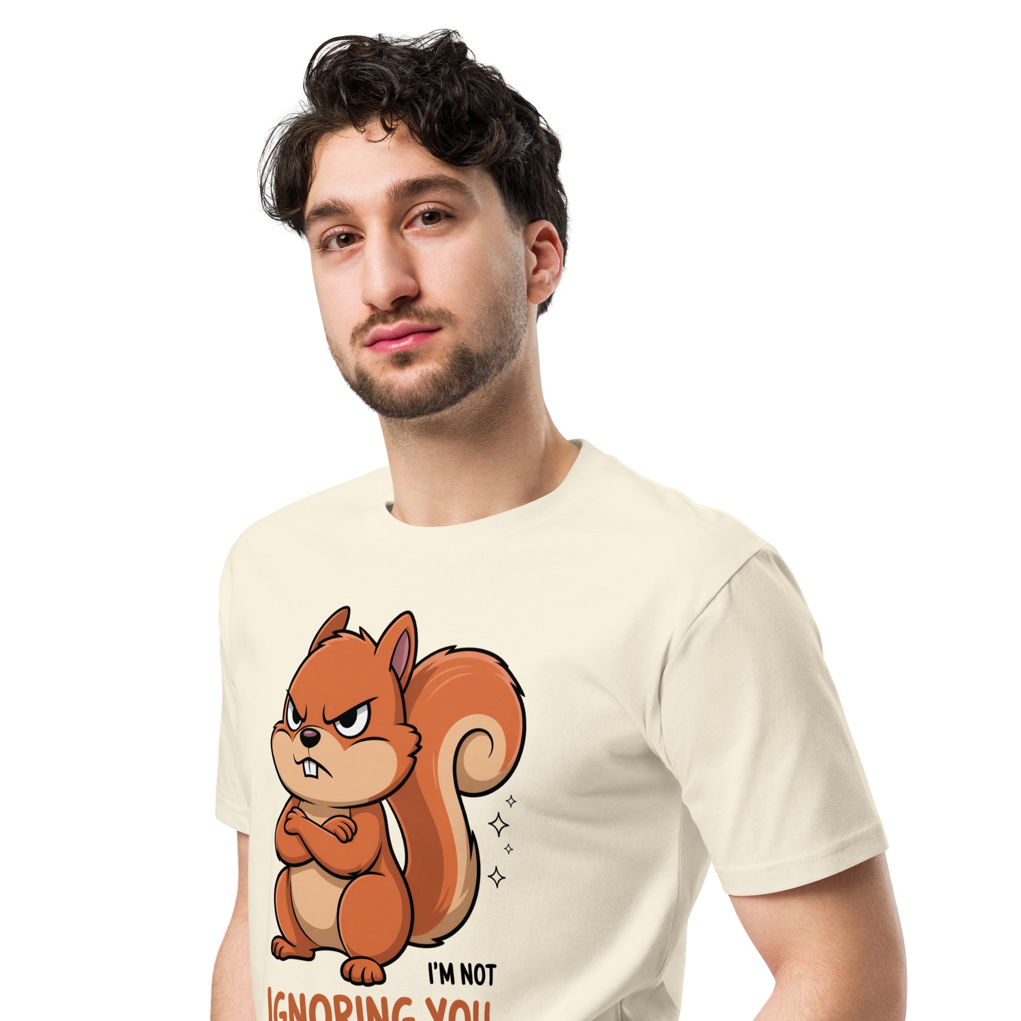 Ignoring You Funny Angry Squirrel Premium Cotton T-Shirt | Gallory Hive