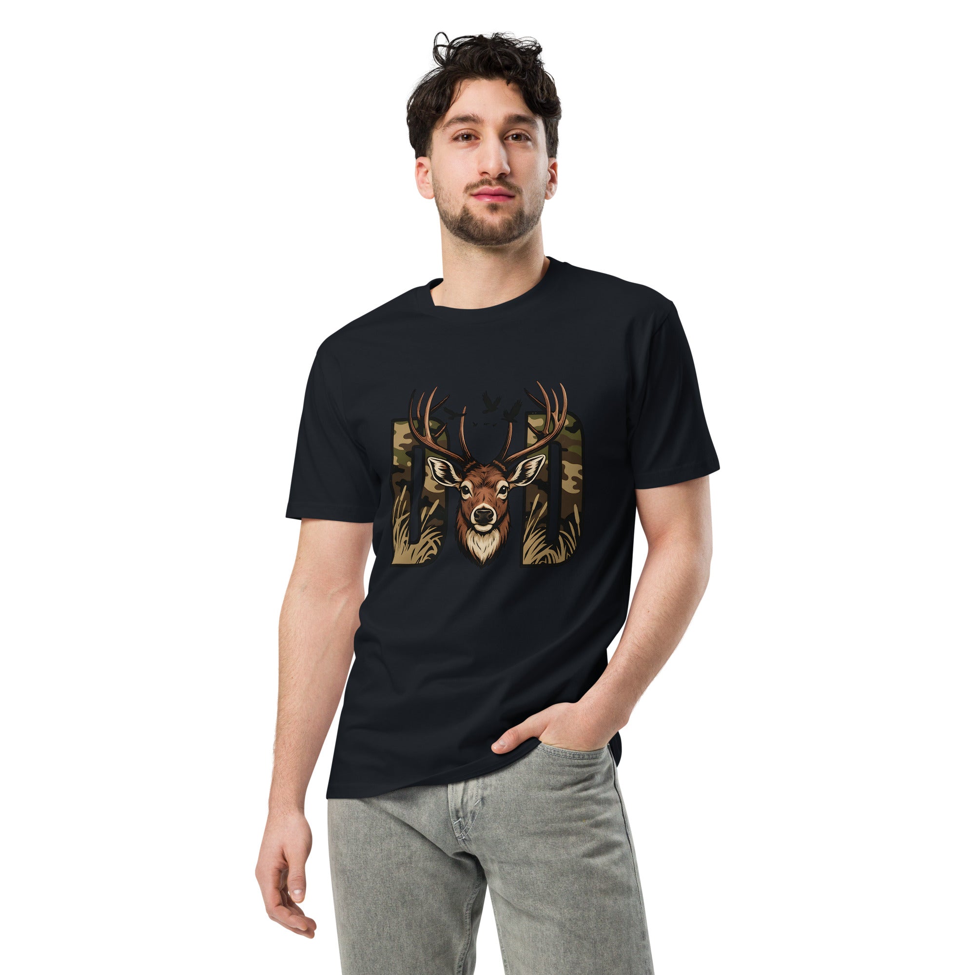 Dad Deer Hunting Premium Cotton T-Shirt | Gallory Hive