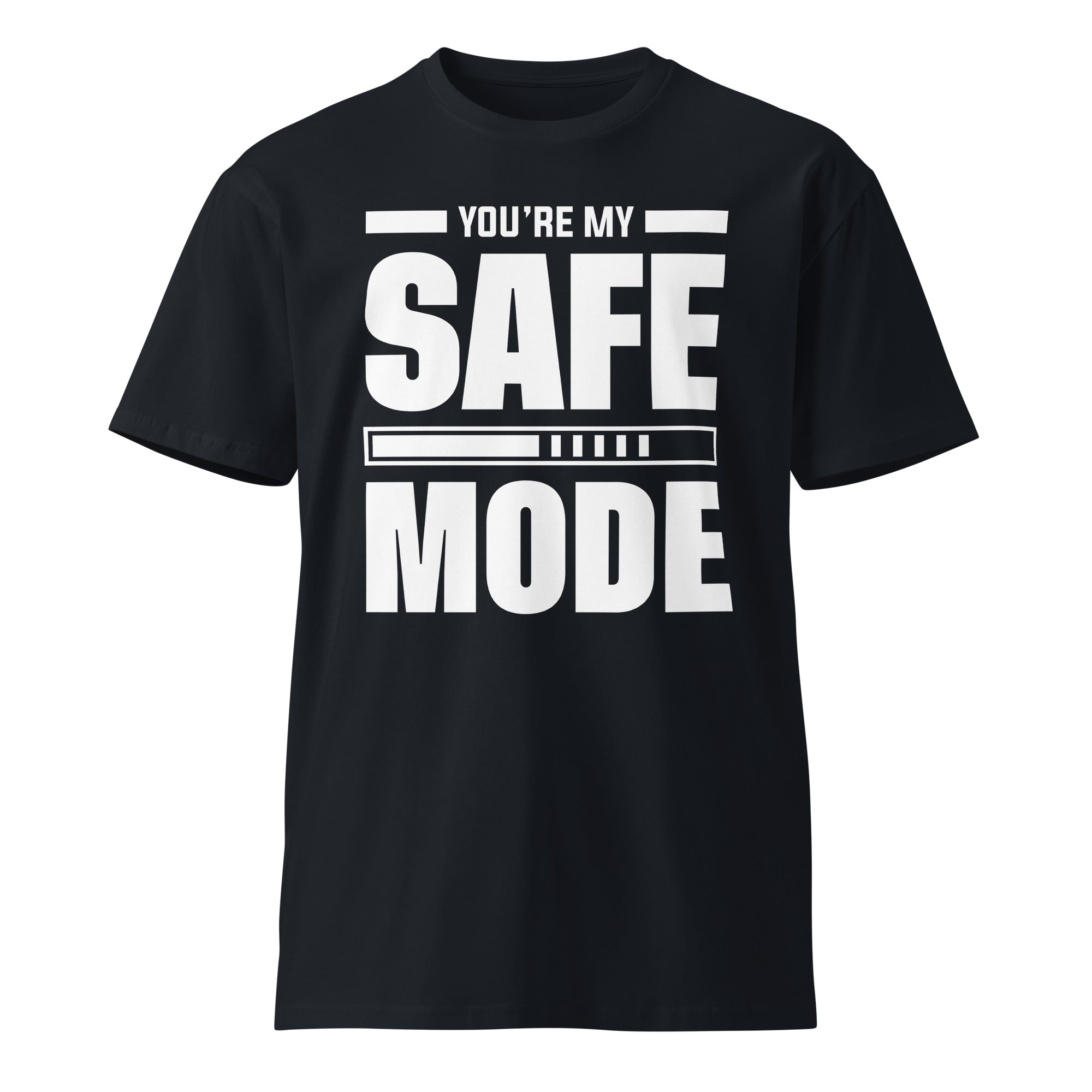 Safe Mode Typography Premium Cotton T-Shirt | Gallory Hive