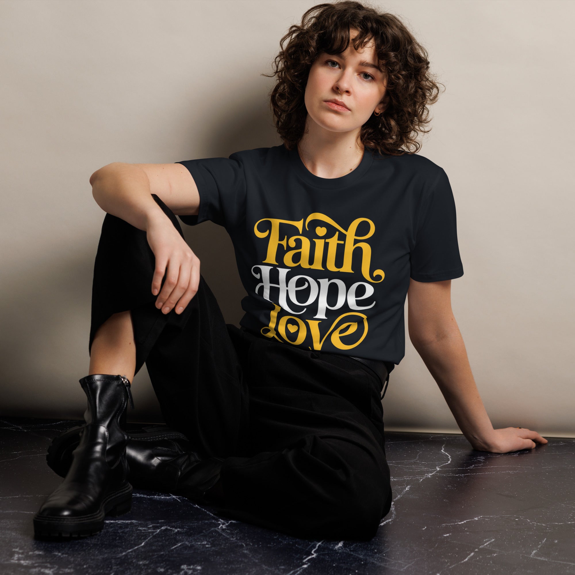 Faith Hope Love Unisex Premium Cotton T-Shirt | Gallory Hive