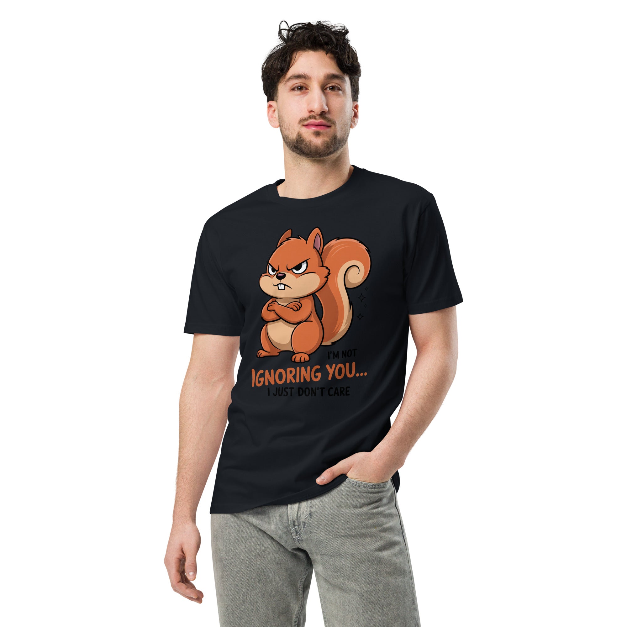 Ignoring You Funny Angry Squirrel Premium Cotton T-Shirt | Gallory Hive