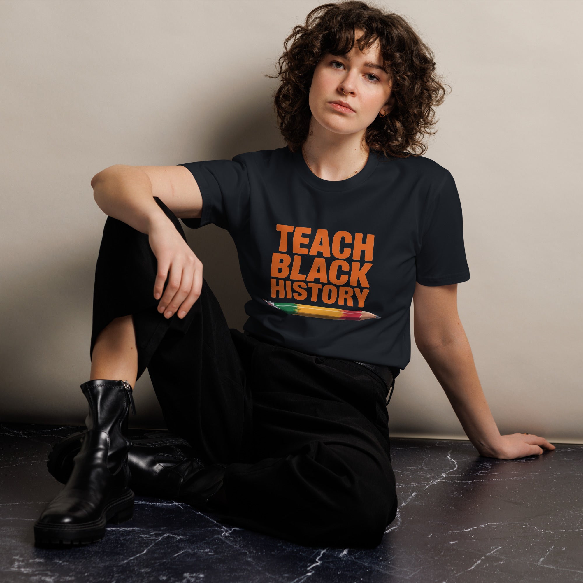 Teach Black History Teacher Pride Graphic Unisex Premium T-shirt | Gallory Hive