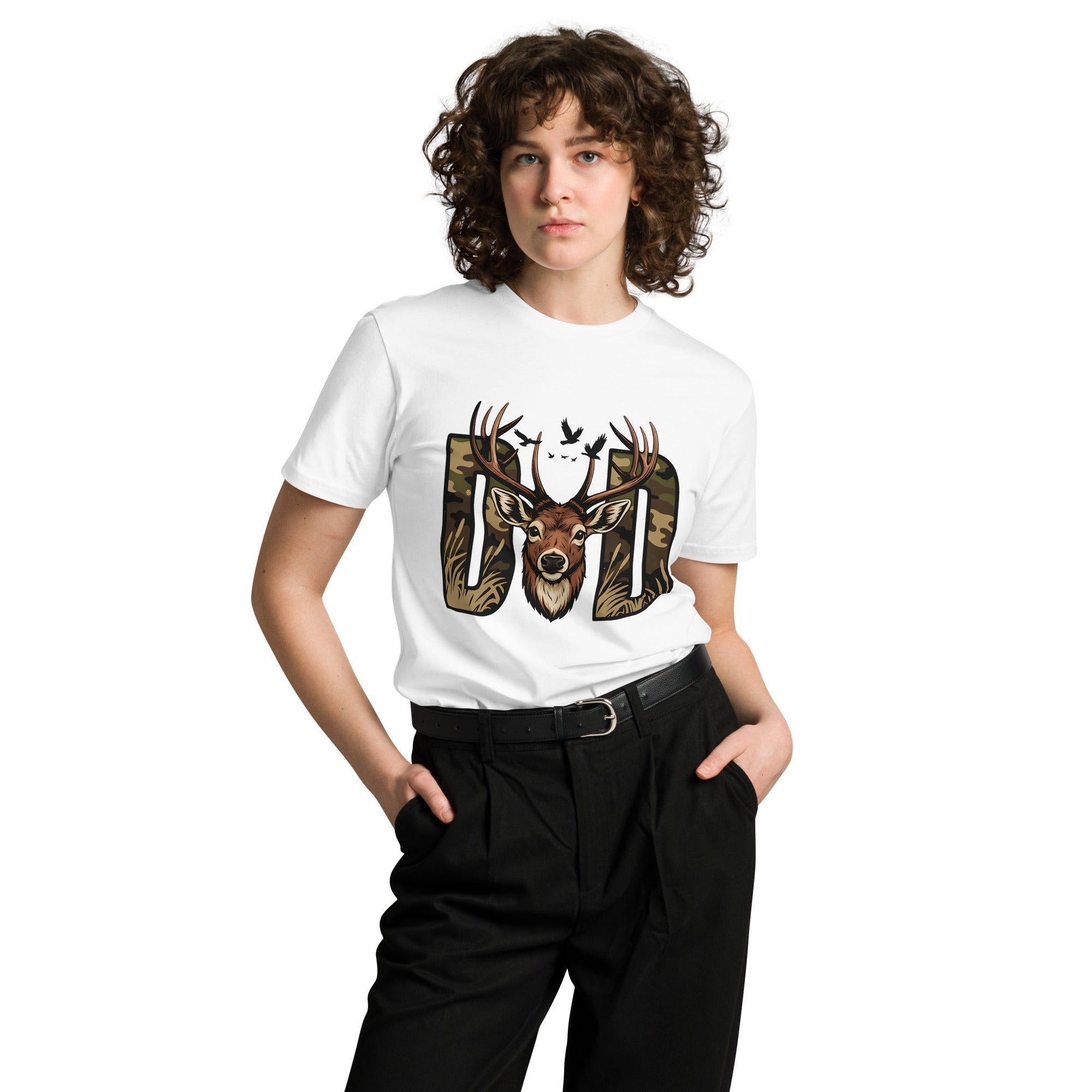 Dad Deer Hunting Premium Cotton T-Shirt | Gallory Hive