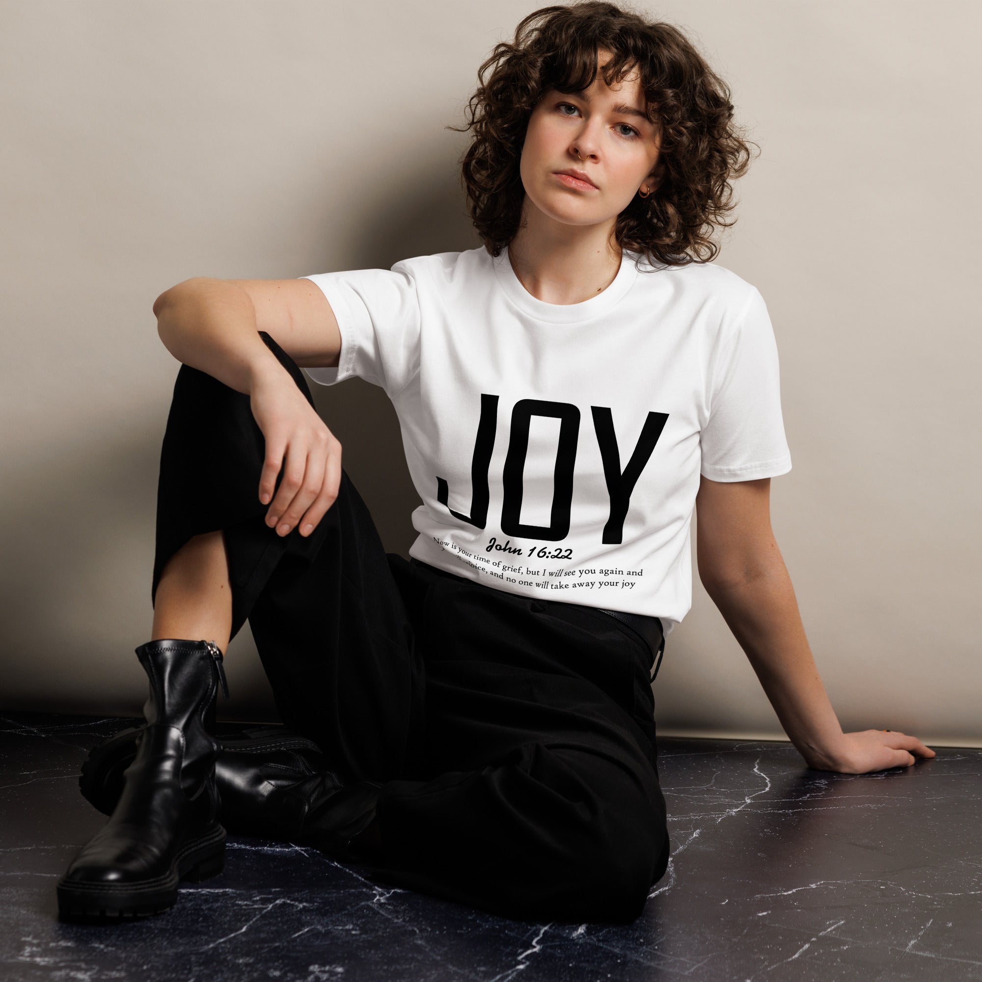 Joy Faith Inspirational Premium Unisex Cotton T-Shirt | Gallory Hive