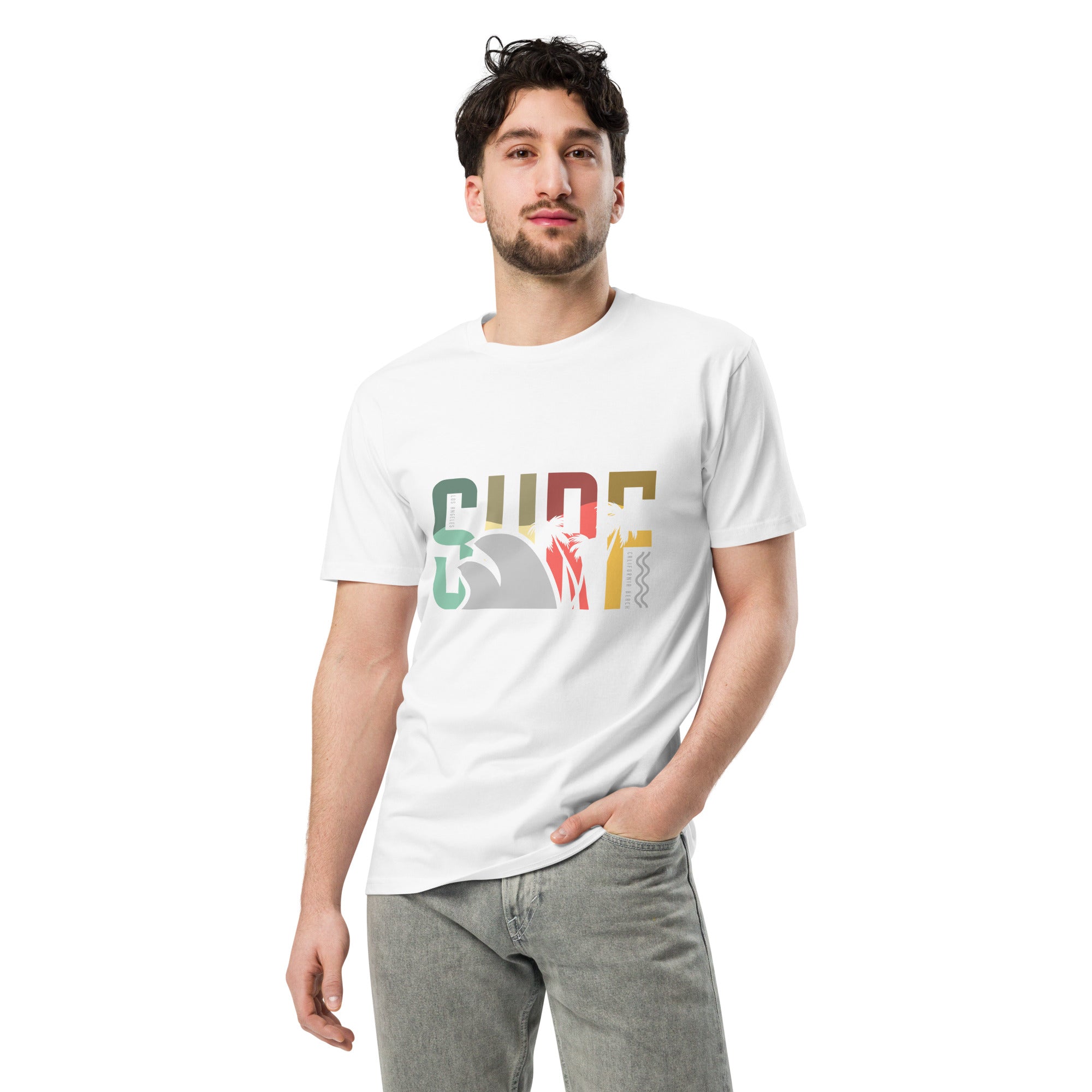 Retro Surf Beach Premium Unisex Cotton T-Shirt | Gallory Hive